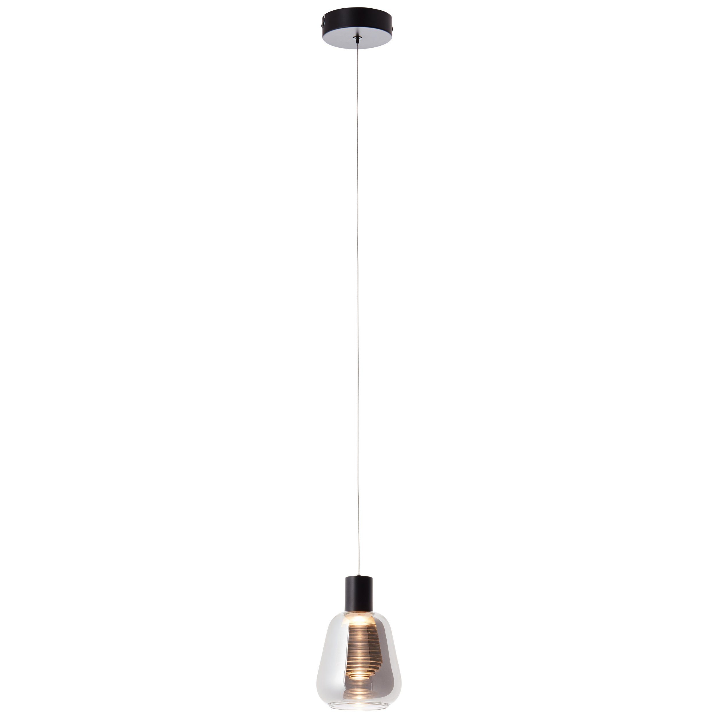 Glas/Metall/Kunststo Carlson Brilliant 1flg Pendelleuchte Carlson, schwarz/rauchglas, LED Pendelleuchte