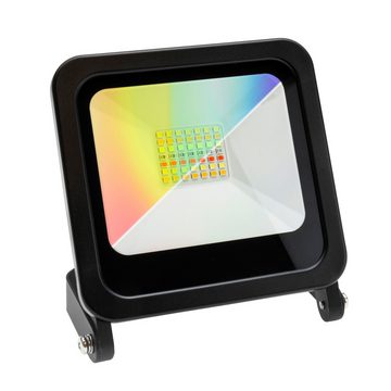 Spectrum SMART Flutlichtstrahler Fluter Strahler 24W 2260lm Alexa Google RGB Warm Kalt 2700K-6500K DIMM, LED fest integriert, Warmweiß, Neutralweiß, Kaltweiß, Rot, Grün, Blau, Gelb, RGB, CCT, SMART, DIMMBAR, CCT, RGB