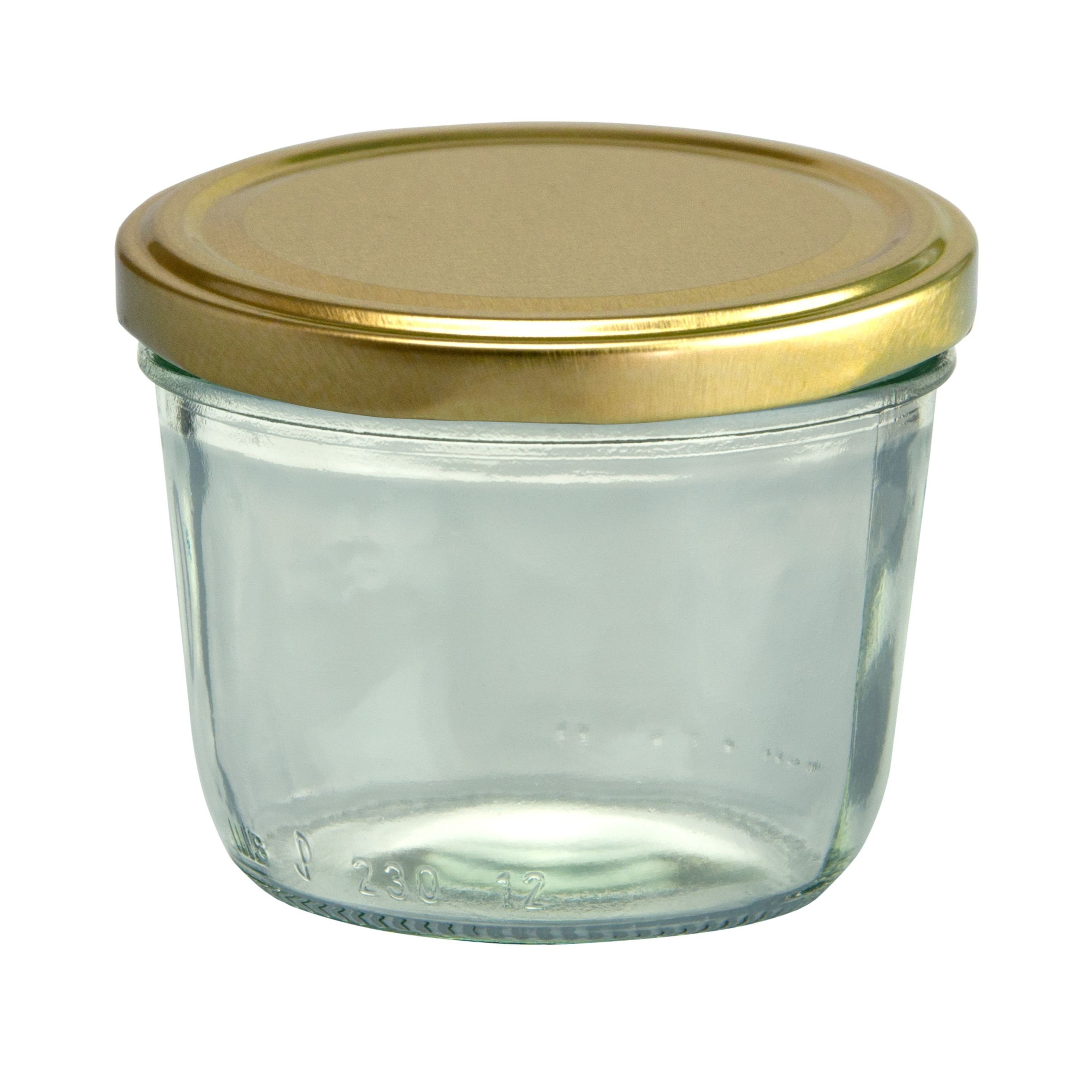 40er Deckel 230 Sturzglas Einmachglas MamboCat Set ml Glas Rezeptheft, inkl. goldenem mit