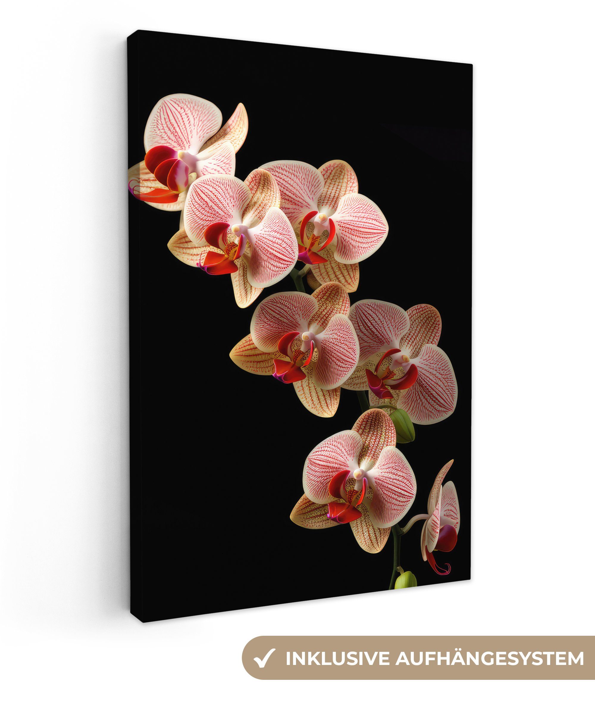 OneMillionCanvasses® Leinwandbild Blumen - Orchidee - Rosa - Botanisch - Natur, (1 St), Leinwandbild fertig bespannt inkl. Zackenaufhänger, Gemälde, 20x30 cm