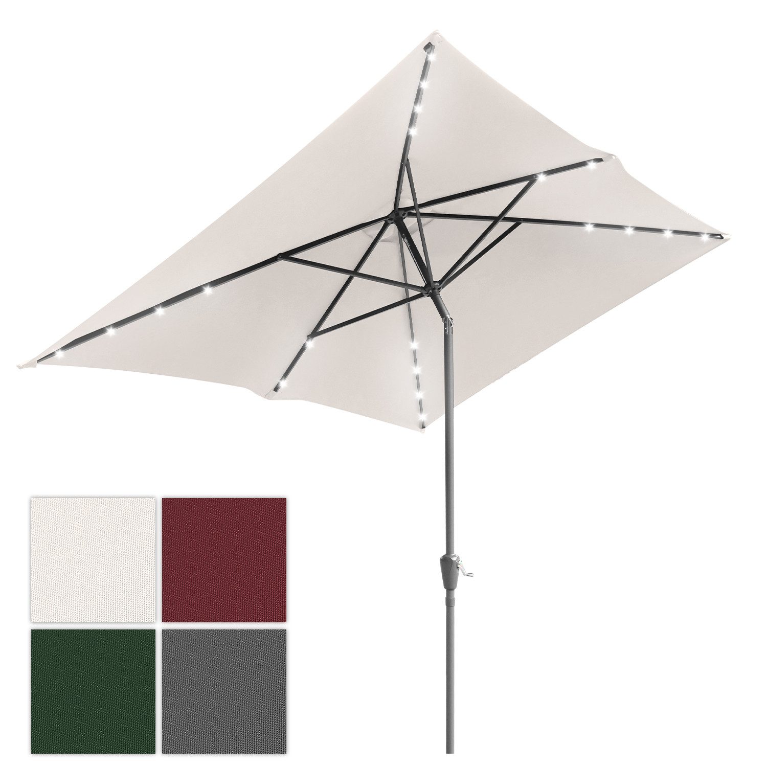 Clanmacy Sonnenschirm Sonnenschirm Rechteckig,Kurbel,Knickbar,neigbar,1.4x2 günstig online kaufen