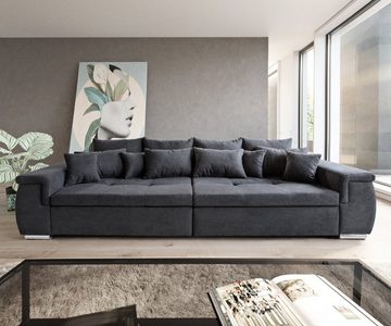 DELIFE Big-Sofa Navin, Graphite 275x116 cm Sofa mit Kissen