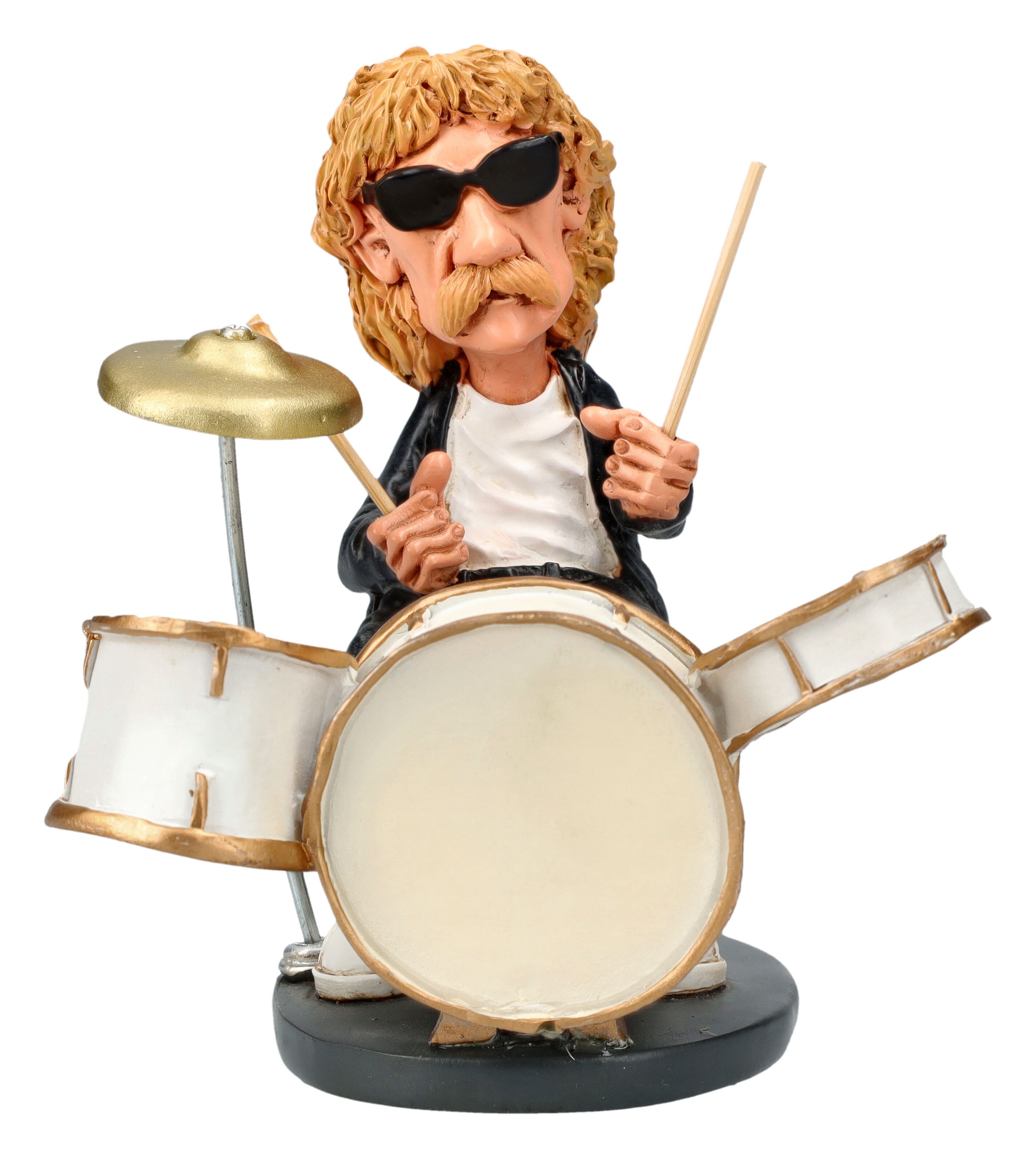 Dekofigur Lustige Rockstar Figur - Drummer Frank - Dekofigur Schlagzeuger Deko