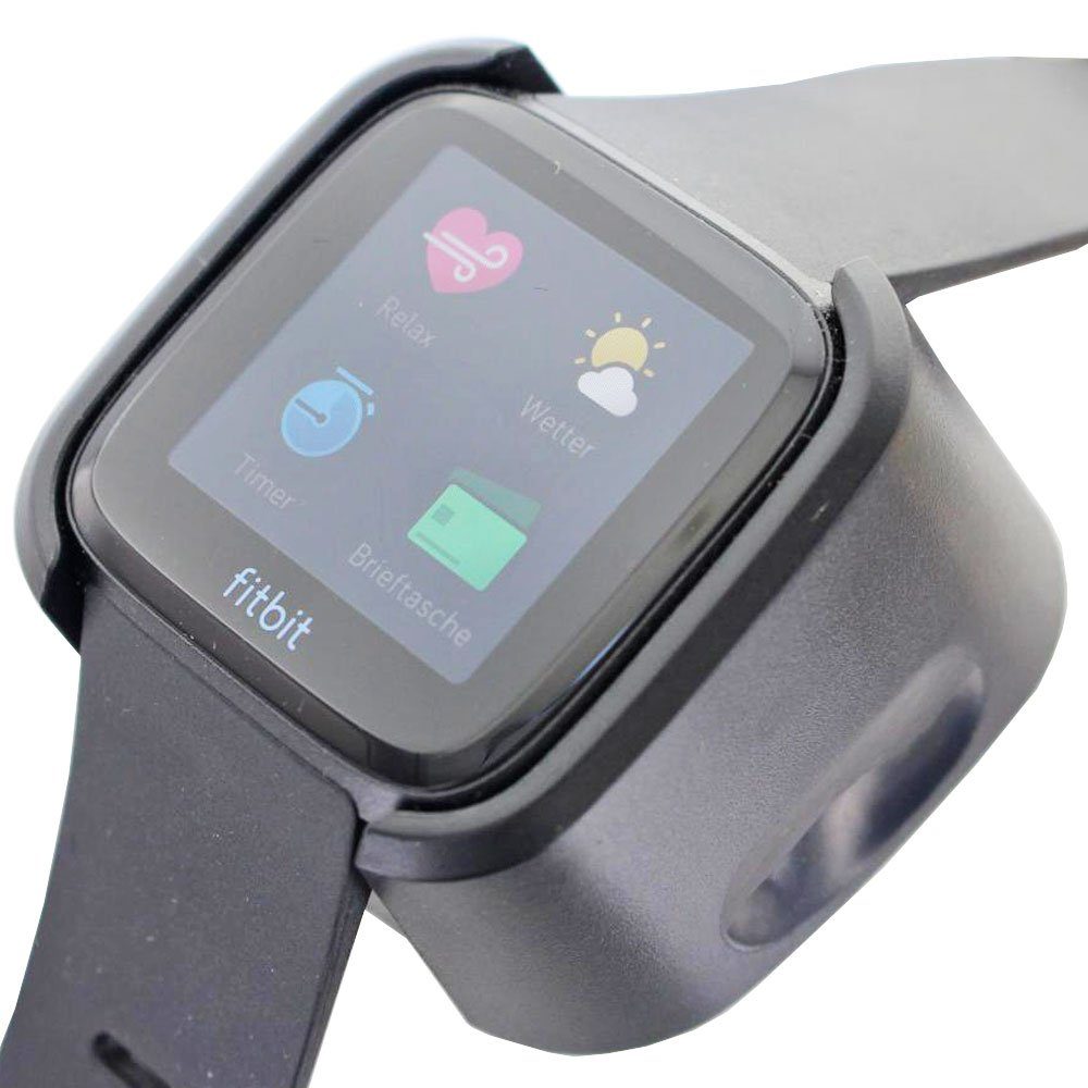 AccuCell Ladegerät passend für die Fitbit Versa schwarz mit USB Kabel 1 Meter, Akku