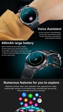 Tidy K62 Smartwatch, Fitness Tracker 1,43-AMOLED Gesundheits-Smartwatches Smartwatch (1,43 Zoll), Fitness-Tracker