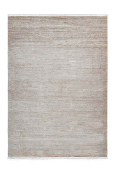 Teppich Teppich modern Design, beige, Pierre Cardin, rechteckig, Höhe: 9 mm, klassisch, grafisch, 3D Effekt, mit Fransen, für Wohnzimmer, Esszimmer, Schlafzimmer, Garderobe & Flur, Gästezimmer, Arbeitszimmer