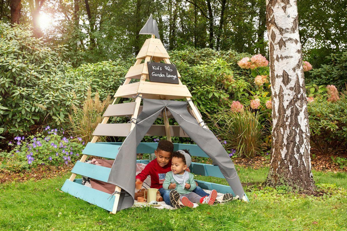 MUDDY BUDDY® Spielhaus Tipi-Zelt Dreamer, Holzschutz vorbehandelt, BxTxH: 135x135x170 cm