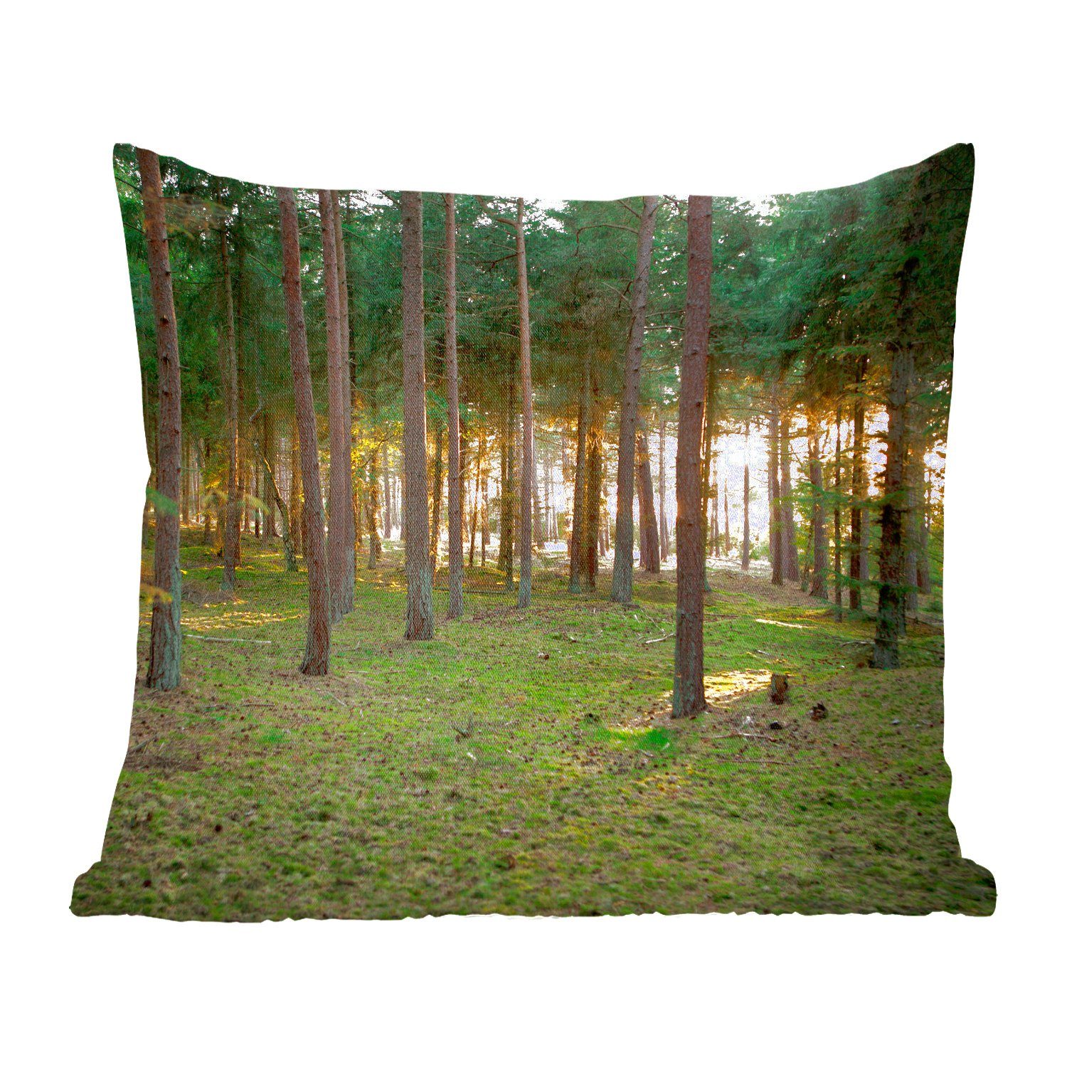 MuchoWow Dekokissen Baum - Sonne - Gras, Zierkissen mit Füllung für Wohzimmer, Schlafzimmer, Deko, Sofakissen