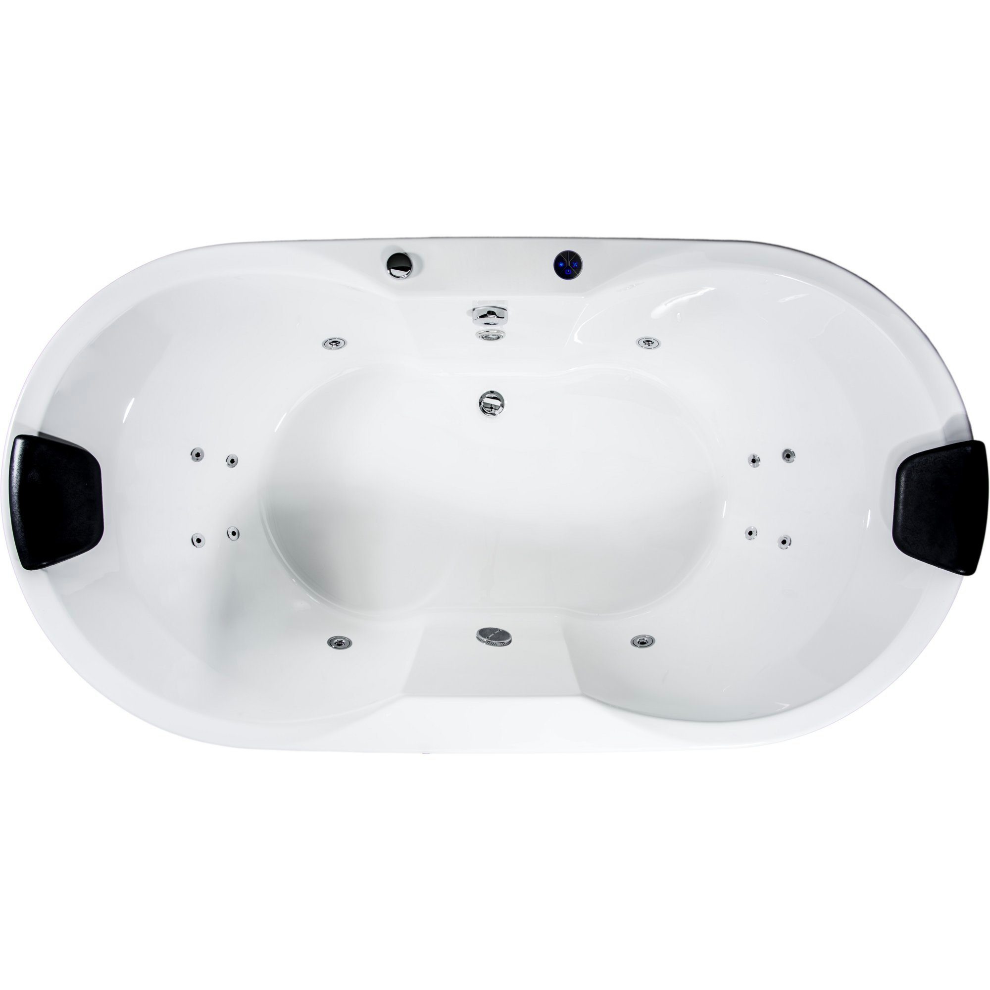 Basera® Whirlpool-Badewanne BASIC Indoor Podest-Whirlpool Badewanne Corvo 195 x 100 cm, (Komplett-Set), mit 12 Massagedüsen, LED