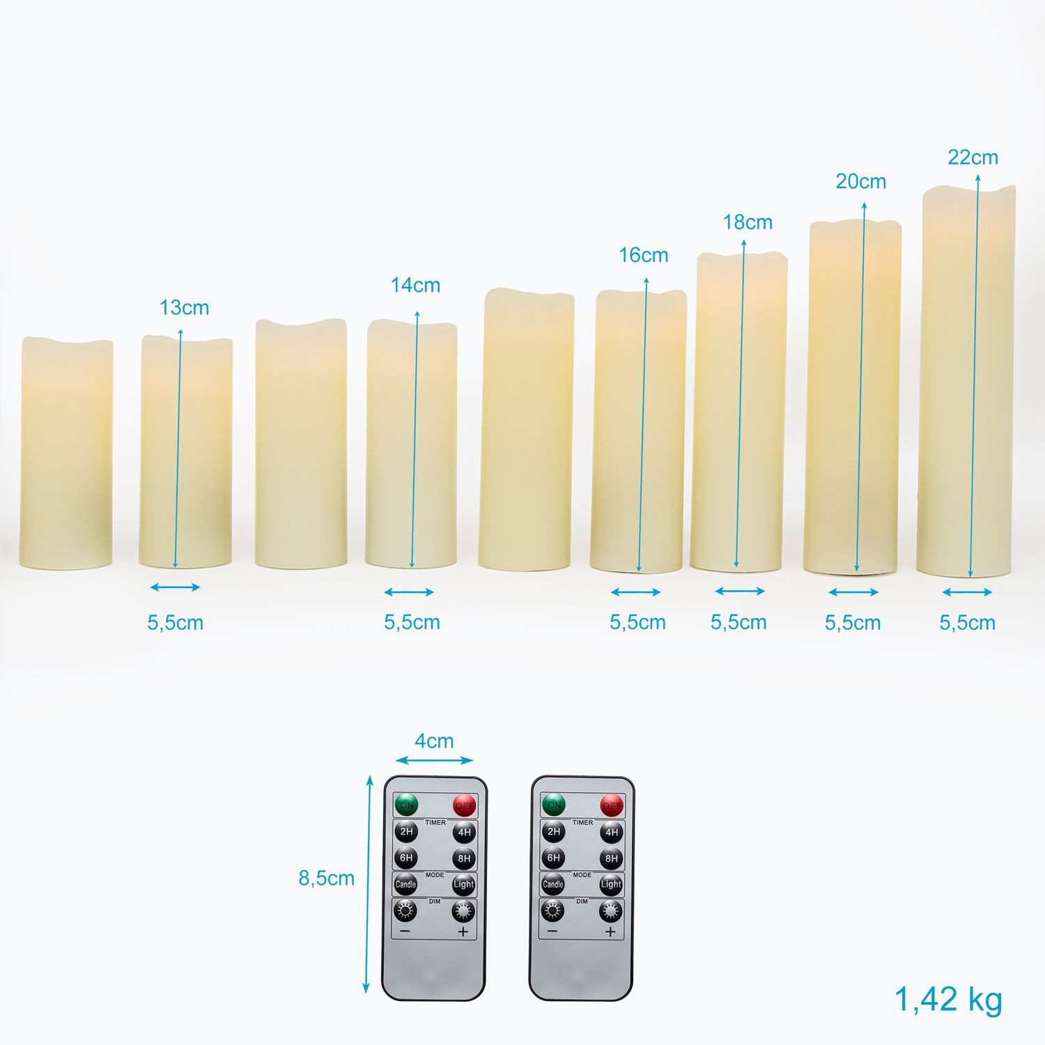 Intirilife LED-Kerze (Set, 9-tlg), LED Kerzen günstig online kaufen