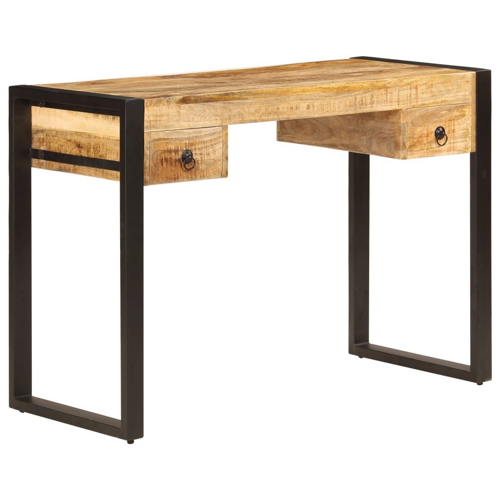 vidaXL Schreibtisch 110 x 50 x 77 cm Schreibtisch mit 2 Schubladen 110x50x77 cm Mangoholz