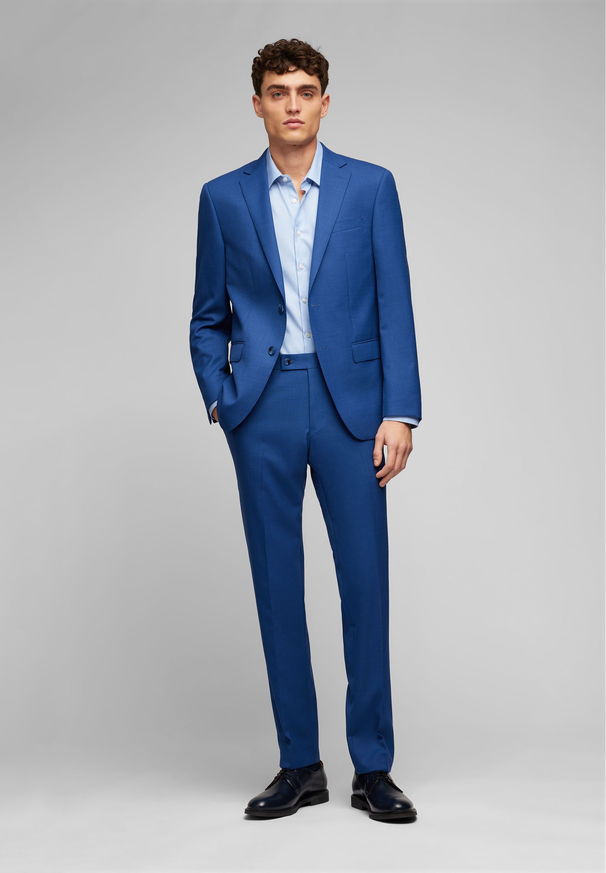 HECHTER PARIS Anzug SUIT MODERN FIT (2-tlg) Aus mikrostrukturiertem, zweifarbigem Stoff