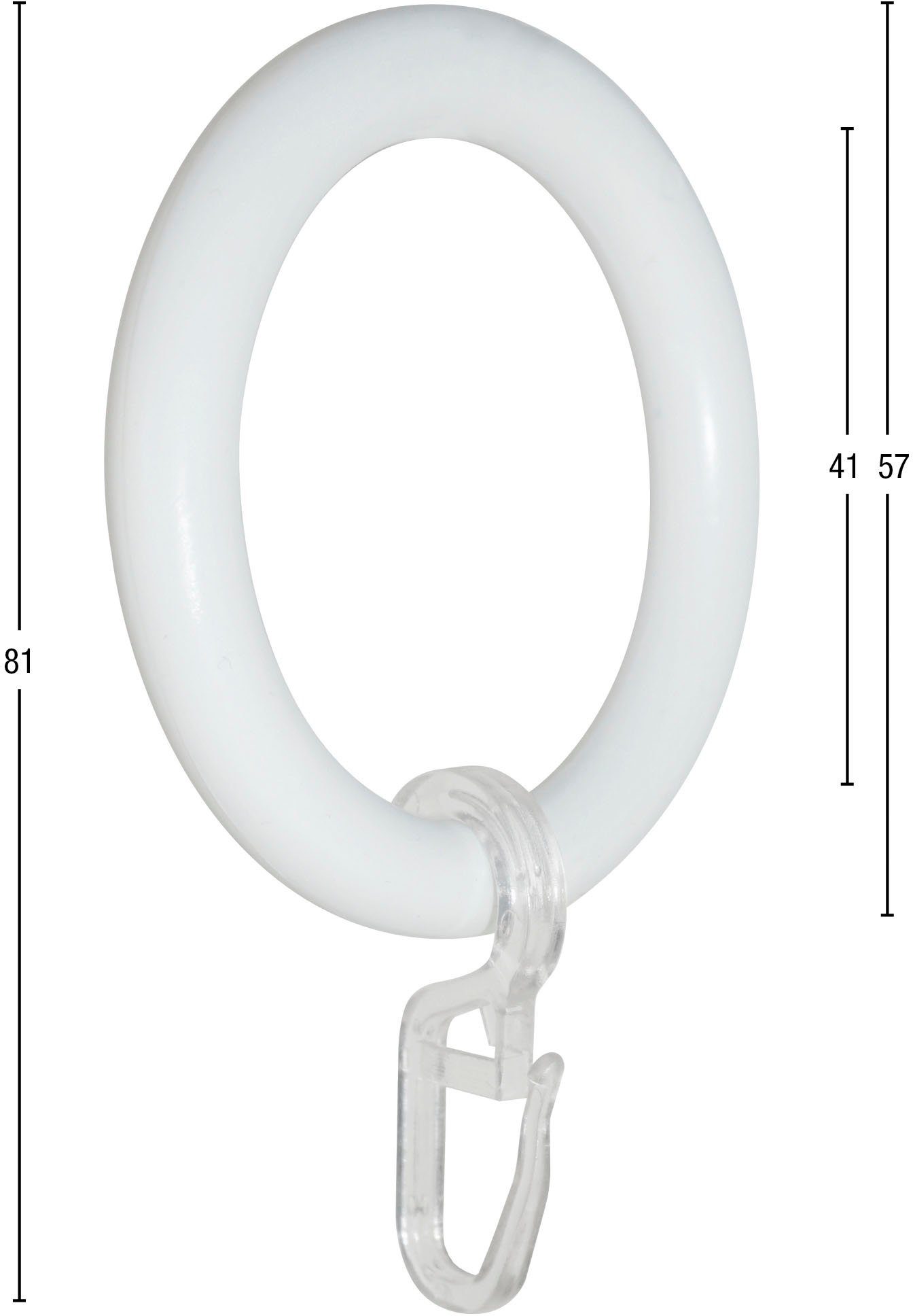 GARESA Gardinenring Kunststoffring mit Haken, (20-St), für Durchmesser bis 28mm, einfache Montage – Bild 2 von 3