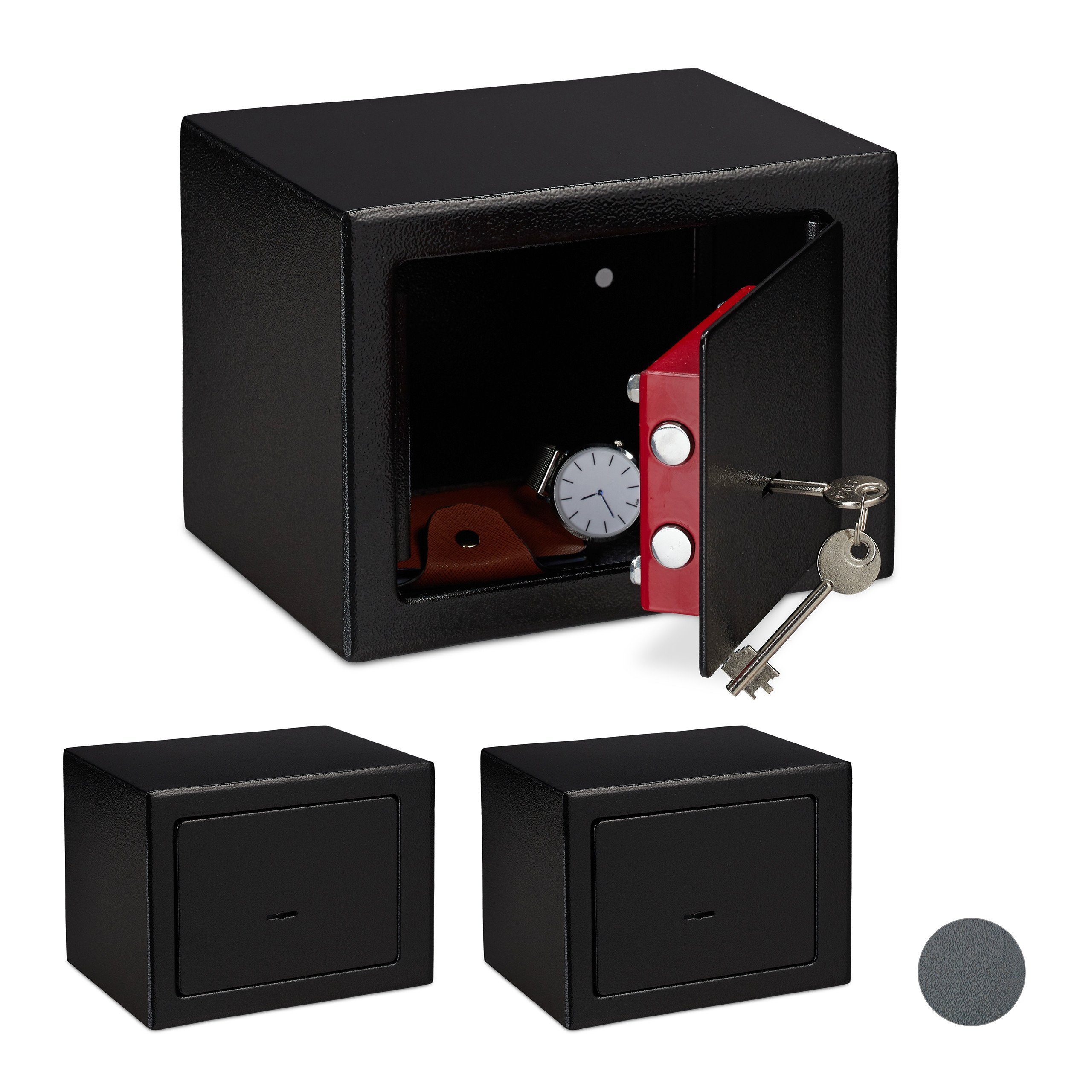 Möbeltresor 3x Möbeltresor mit Schlüssel schwarz