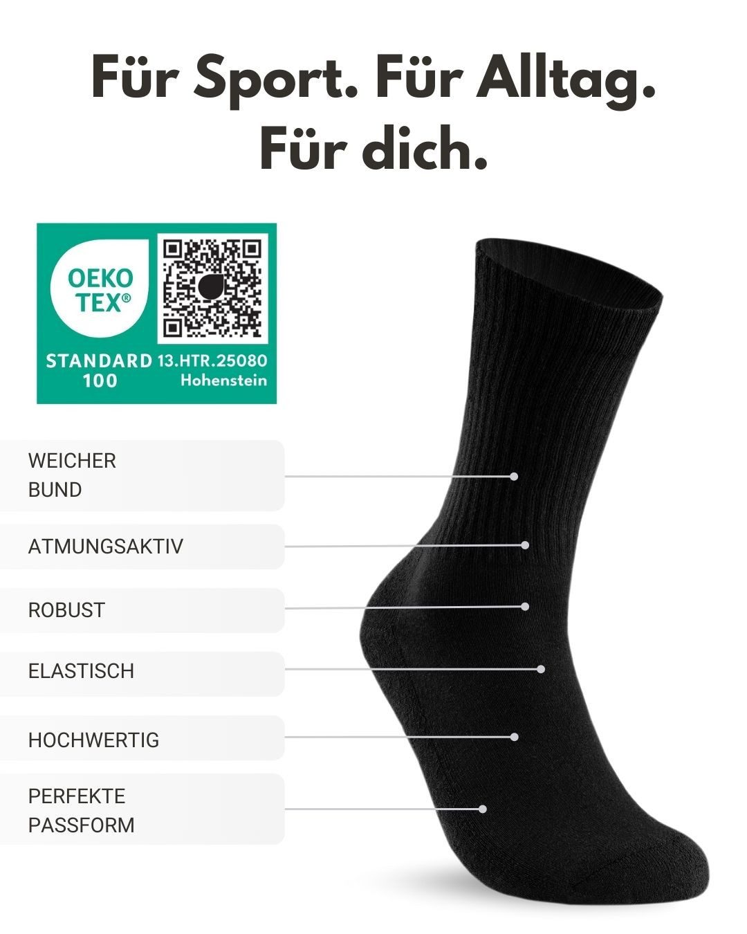 sockenkauf24 Sportsocken 10 Paar Tennissocken Damen & Herren Atmungsaktive Crew Socken (30-Paar) verstärkte Ferse & Fußspitze, gepolsterte Sohle, klimaregulierend