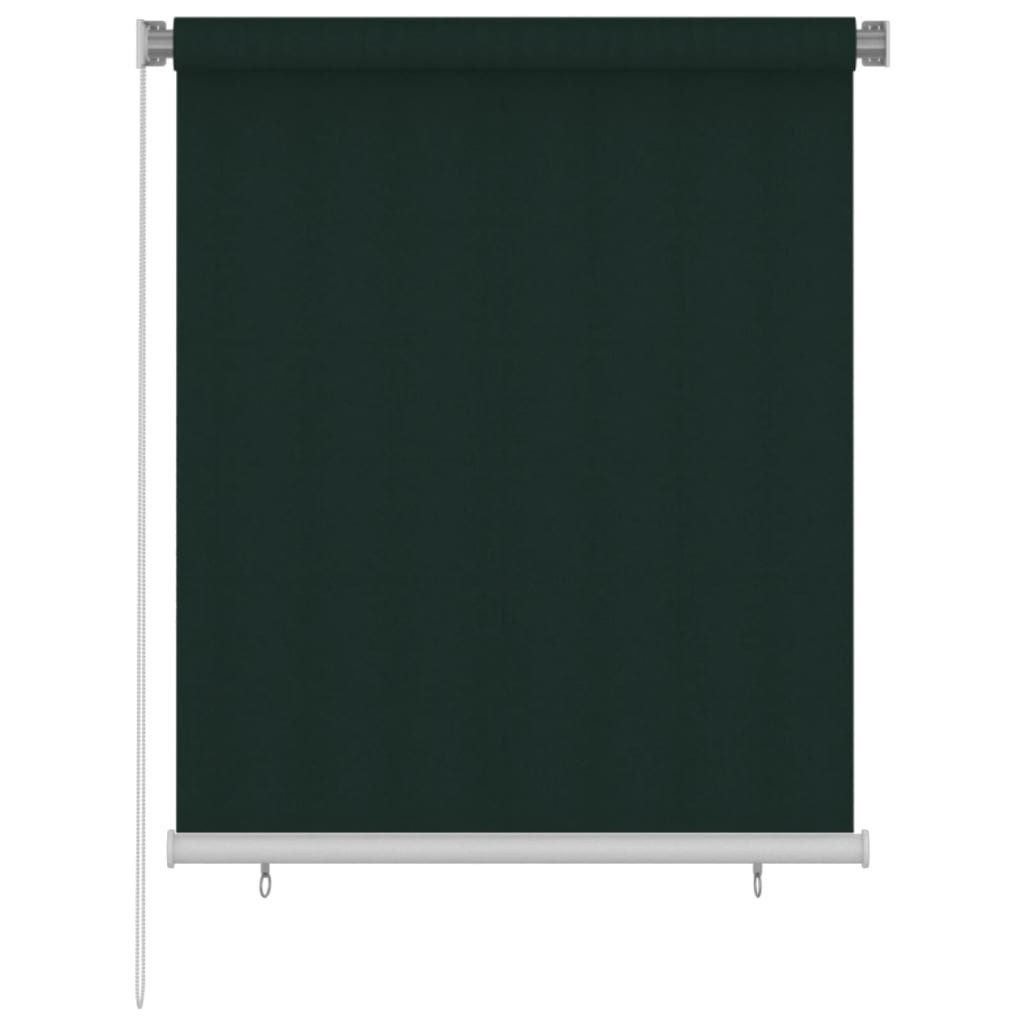 Rollo Außenrollo 125 (B)x140 (H) cm Dunkelgrün HDPE, vidaXL