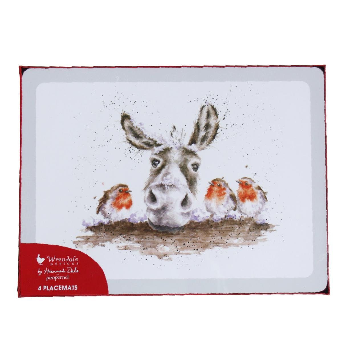 Wrendale Platzset Wrendale Designs 4-teiliges Tisch-Set Chrismas-Tiere, (4er-Set, 4-St), mit feuchtem Lappen abwischbar