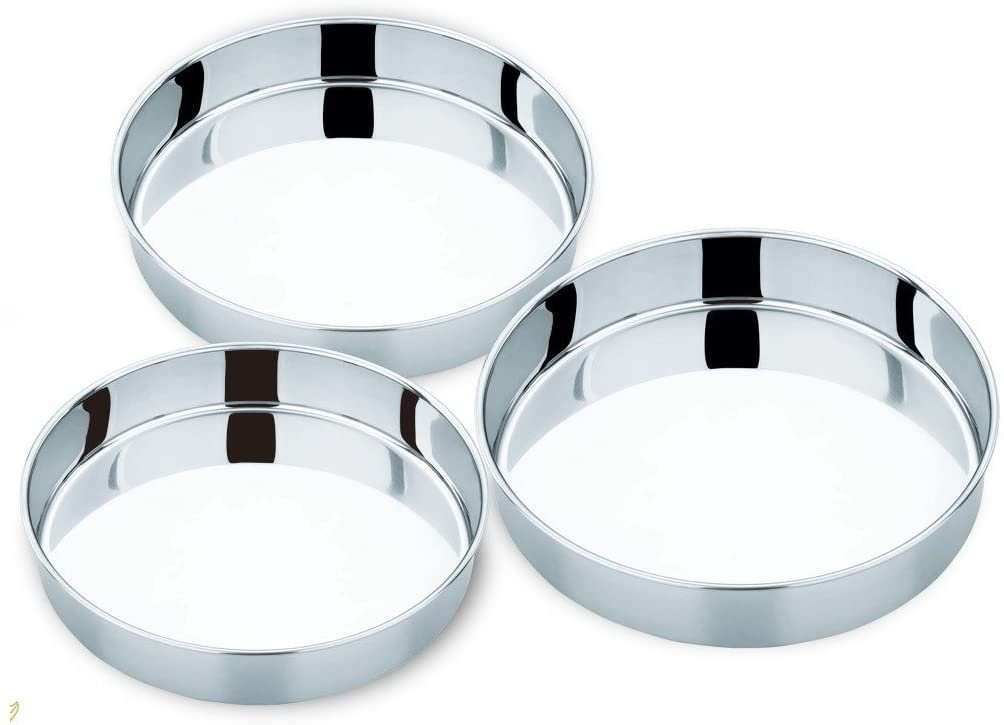 Akkaya Backblech MIC Edelstahl rundes Backblech Tepsi 28cm/32cm/36cm (3er Set)