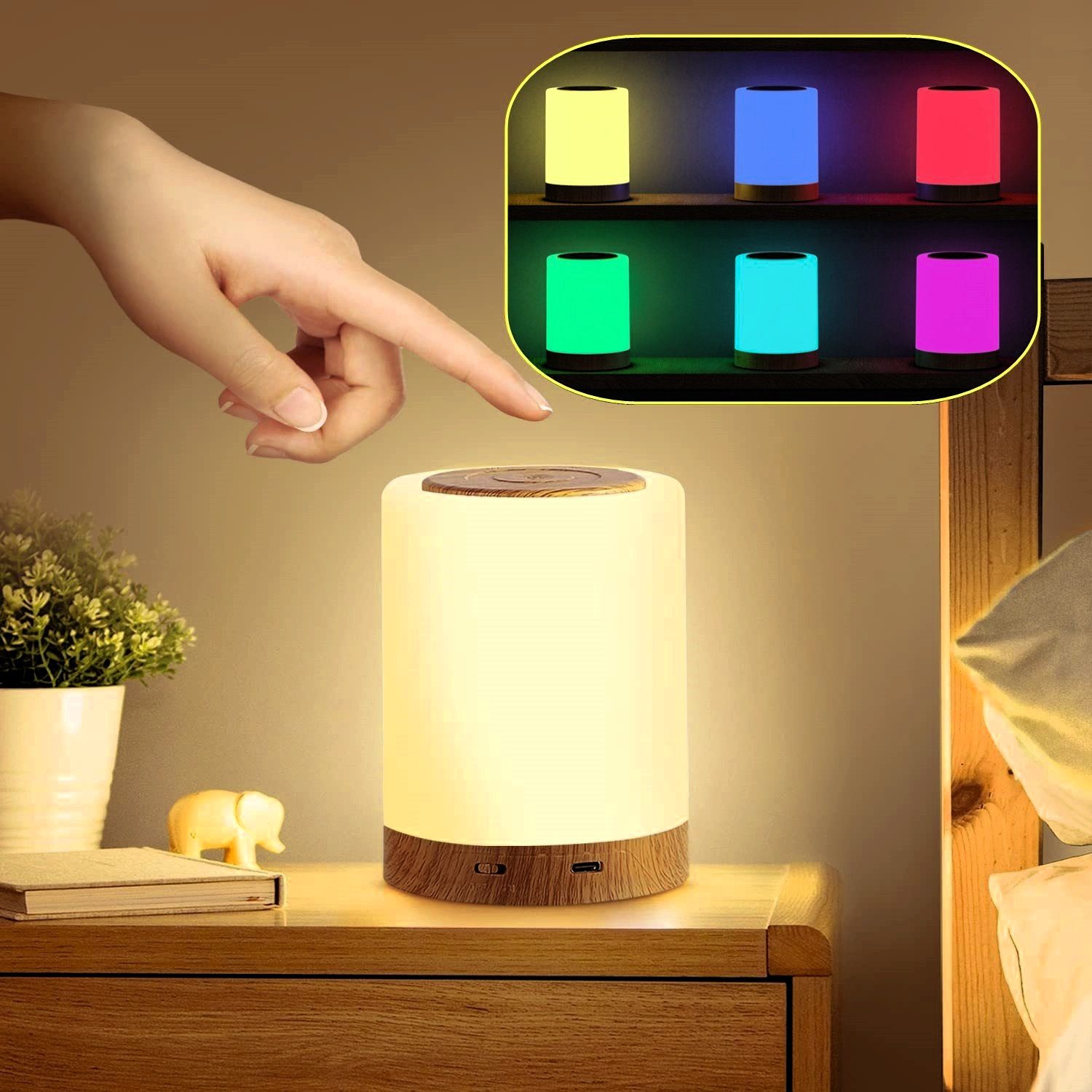 WILGOON LED Nachtlicht Nachttischlampe, USB Touch günstig online kaufen