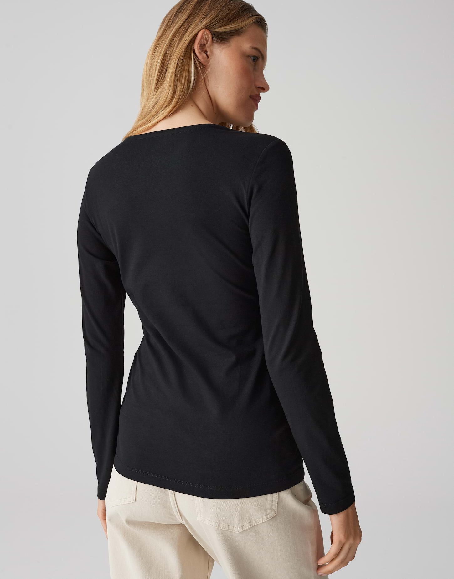 OPUS Langarmshirt SMILLA aus Jersey figurbetont geschnitten, weicher Griff, formstabil