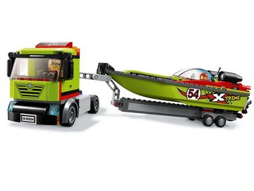 LEGO® Konstruktionsspielsteine LEGO® City - Rennboot-Transporter, (Set, 238 St)