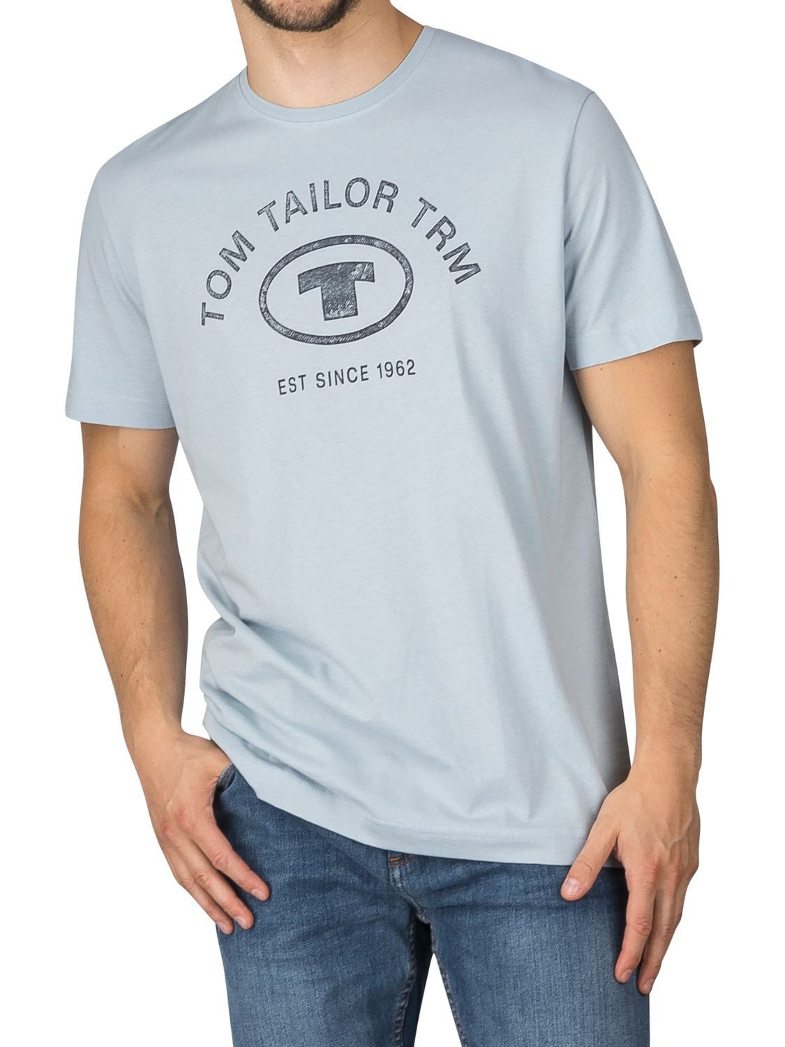 TOM TAILOR T-Shirt Herren Printshirt Regular Fit (Vorteilspack, 4-tlg) Kurzarm Tee Shirt mit Rundhalsausschnitt aus 100% Baumwolle