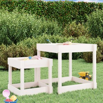 vidaXL Sandkasten Sand-Spieltische 2 Stk Weiß Massivholz Kiefer