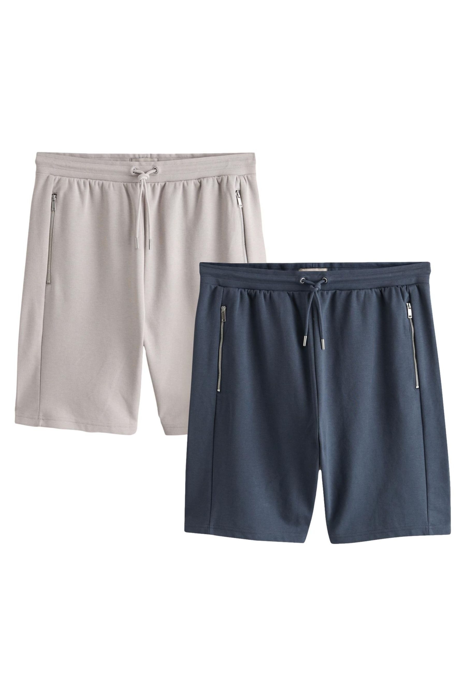 Sweatshorts Jersey-Shorts mit Reißverschlusstasche, 2er-Pack