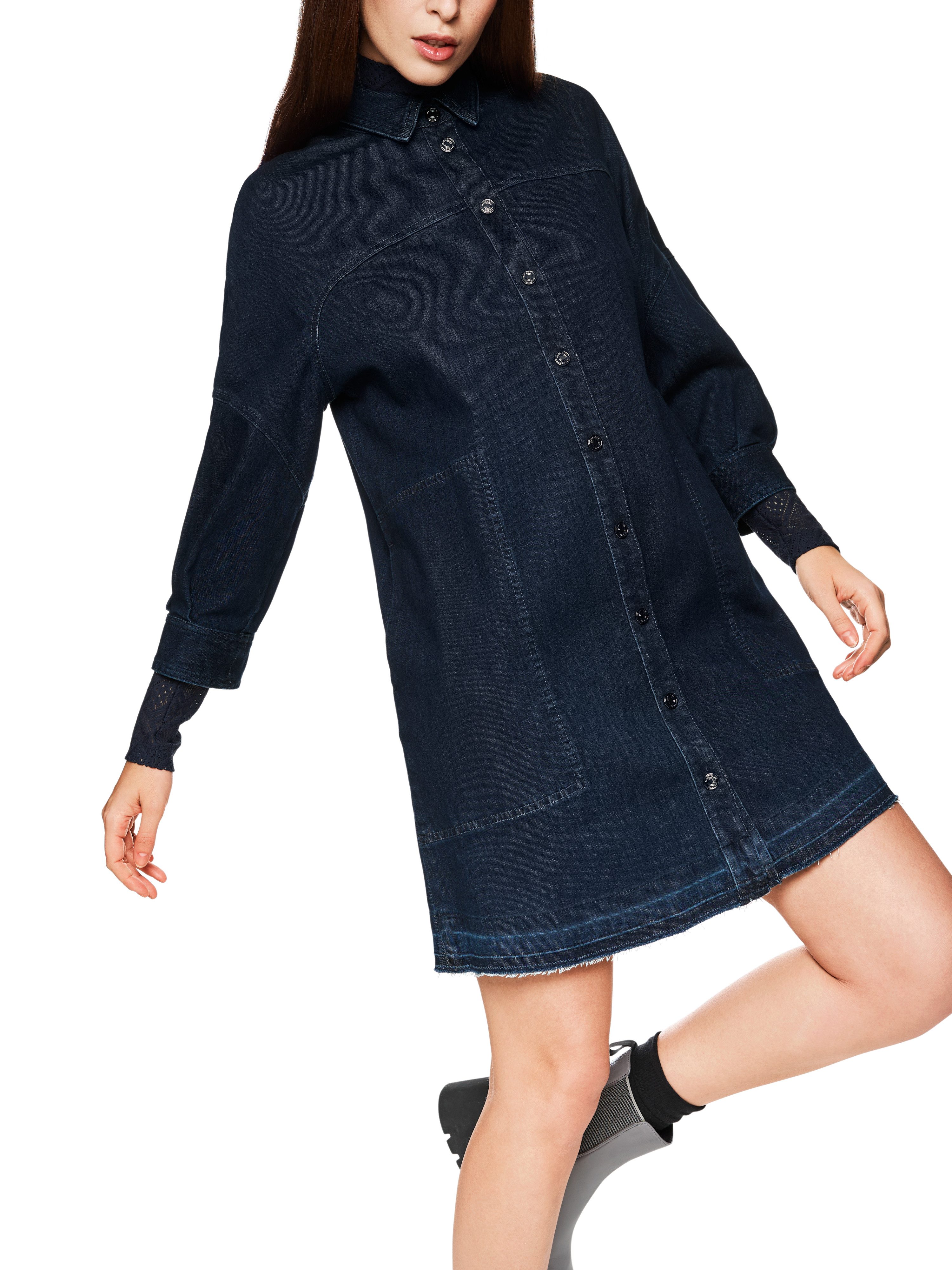 Marc Cain Jeanskleid Logomania Premium Damenmode A-Linie, Hemdkragen, leich günstig online kaufen