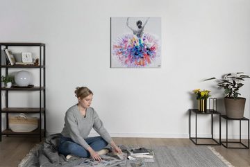 KUNSTLOFT Gemälde Primaballerina 80x80 cm, Leinwandbild 100% HANDGEMALT Wandbild Wohnzimmer