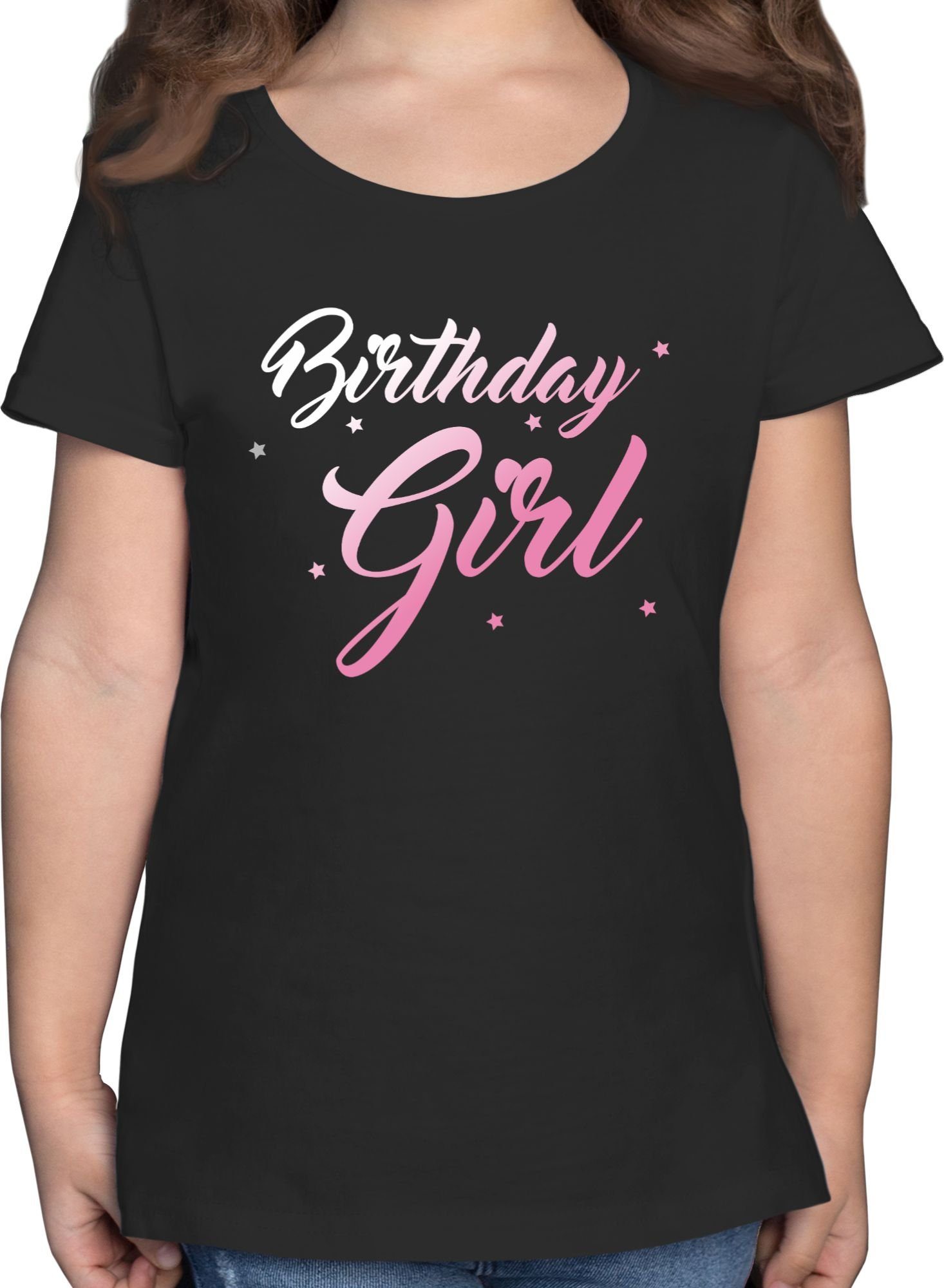 Shirtracer T-Shirt Birthday Girl Geburtstag Geschenk Kinder 1 Schwarz