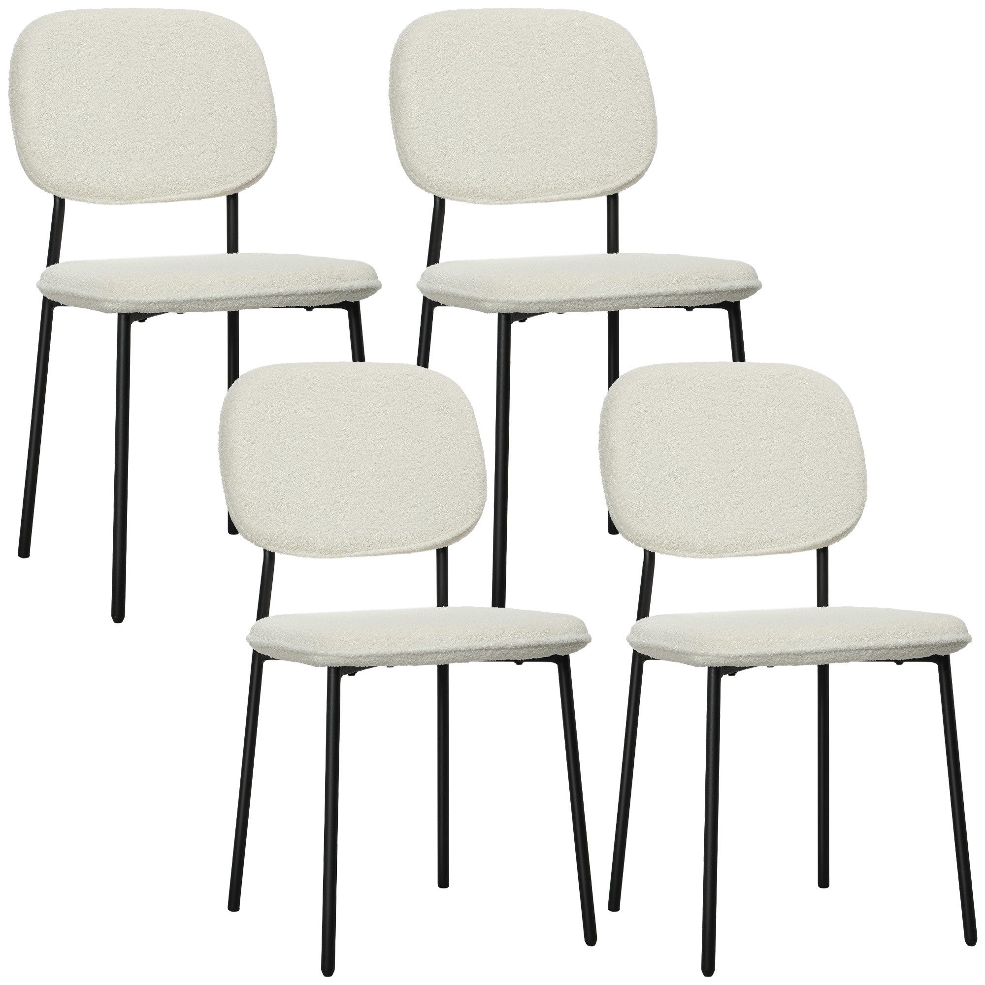 HOMCOM Esszimmerstuhl 4er-Set moderne gepolsterte Küchenstühle günstig online kaufen