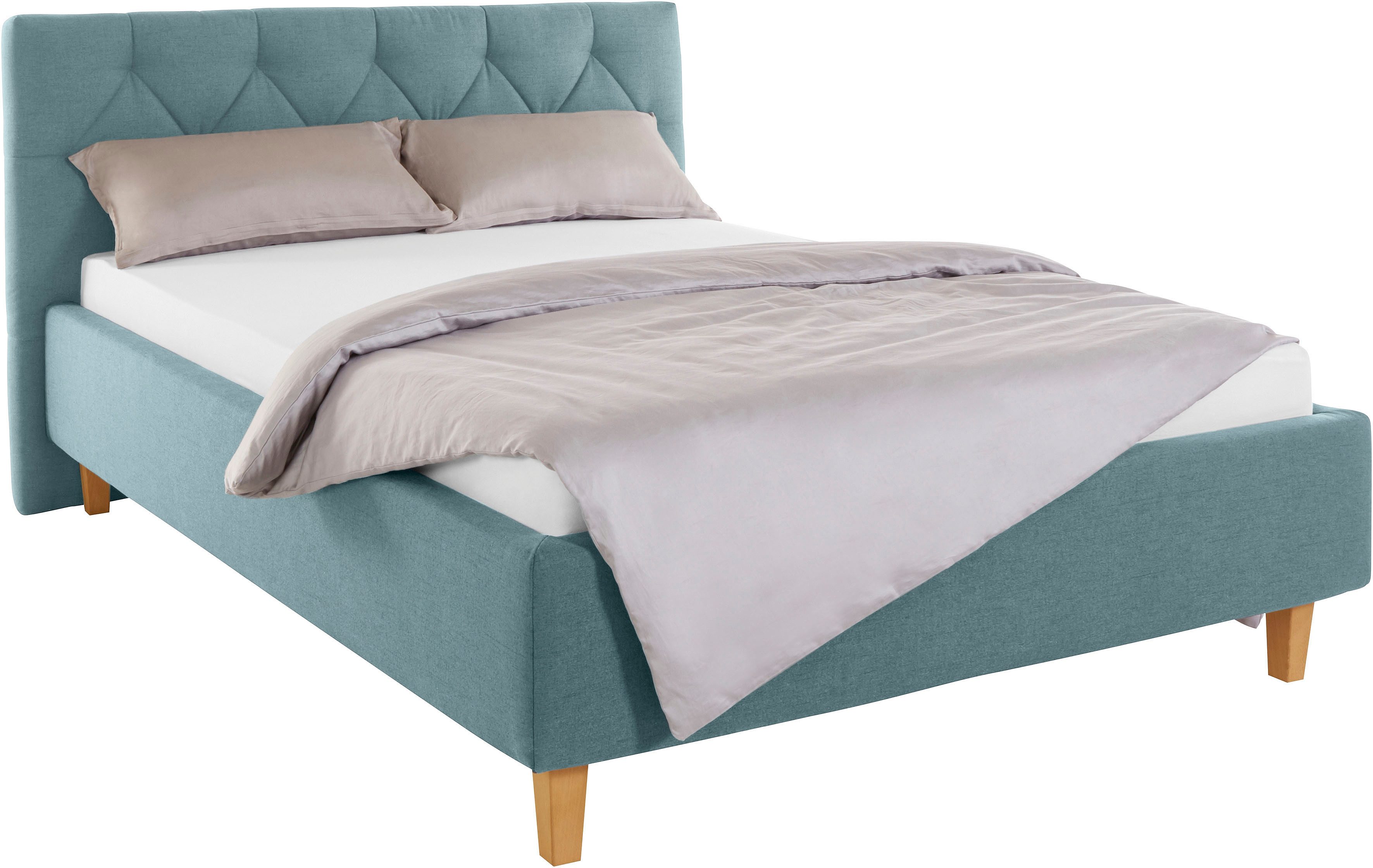 Home affaire Polsterbett Sunley 100, Kreuzsteppung, Kopfteilhöhe 102 cm, ohne oder mit Matratze/Lattenrost