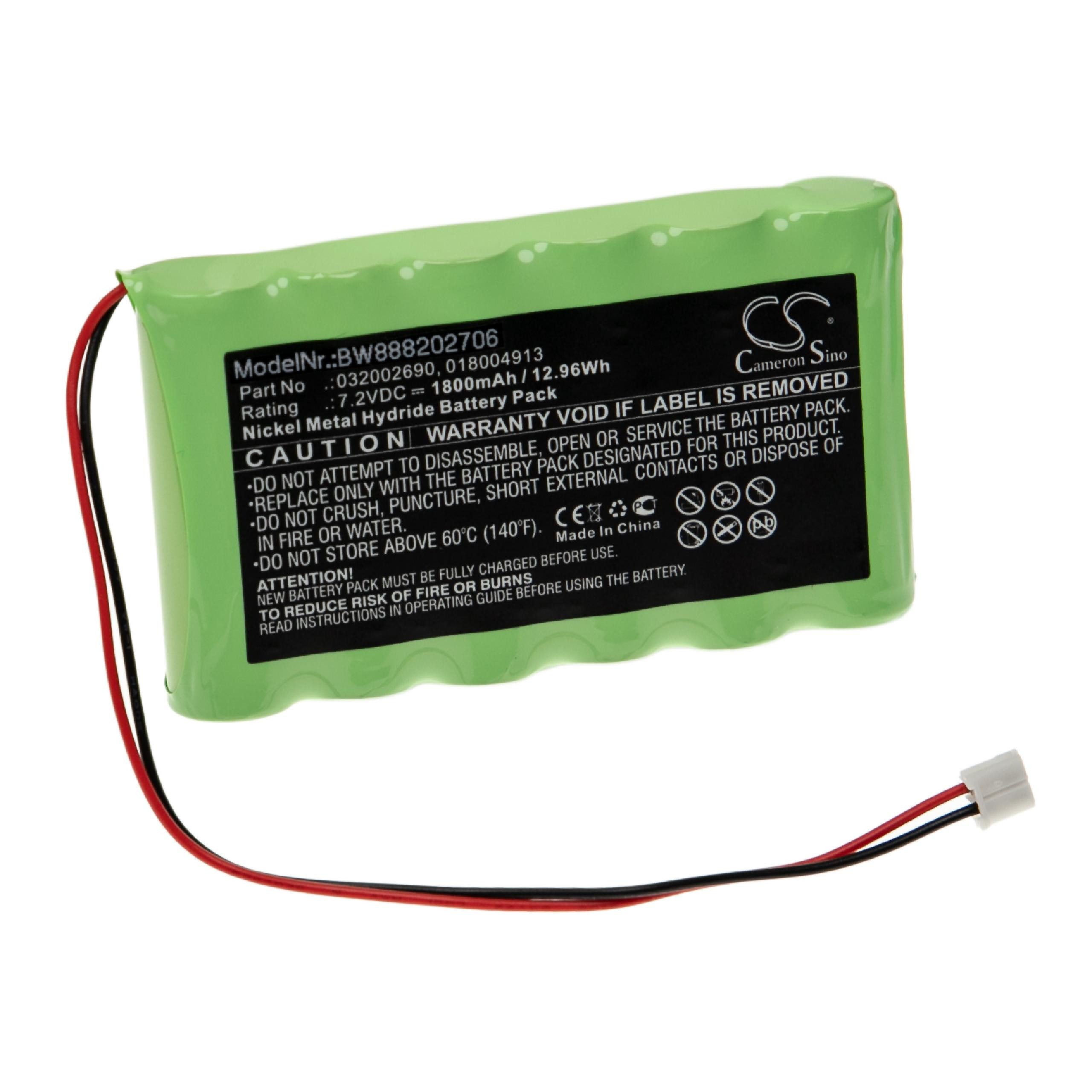 vhbw Ersatz für Compex 018004913, 032002690, 018.004.913 für Akku NiMH 1800 mAh (7,2 V)