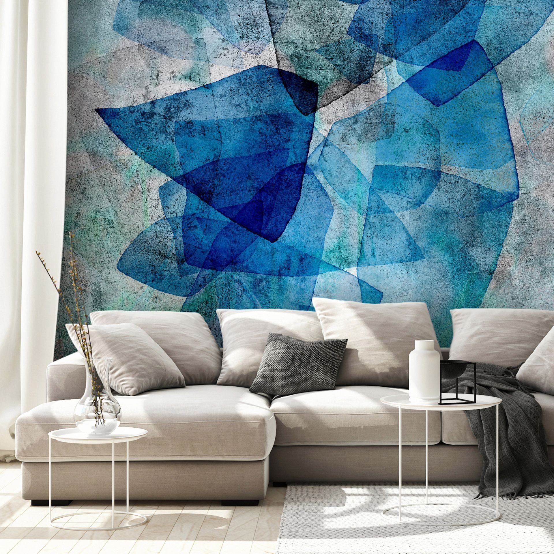 KUNSTLOFT Vliestapete Sapphire Mosaic 0.98x0.7 m, matt, lichtbeständige Design Tapete