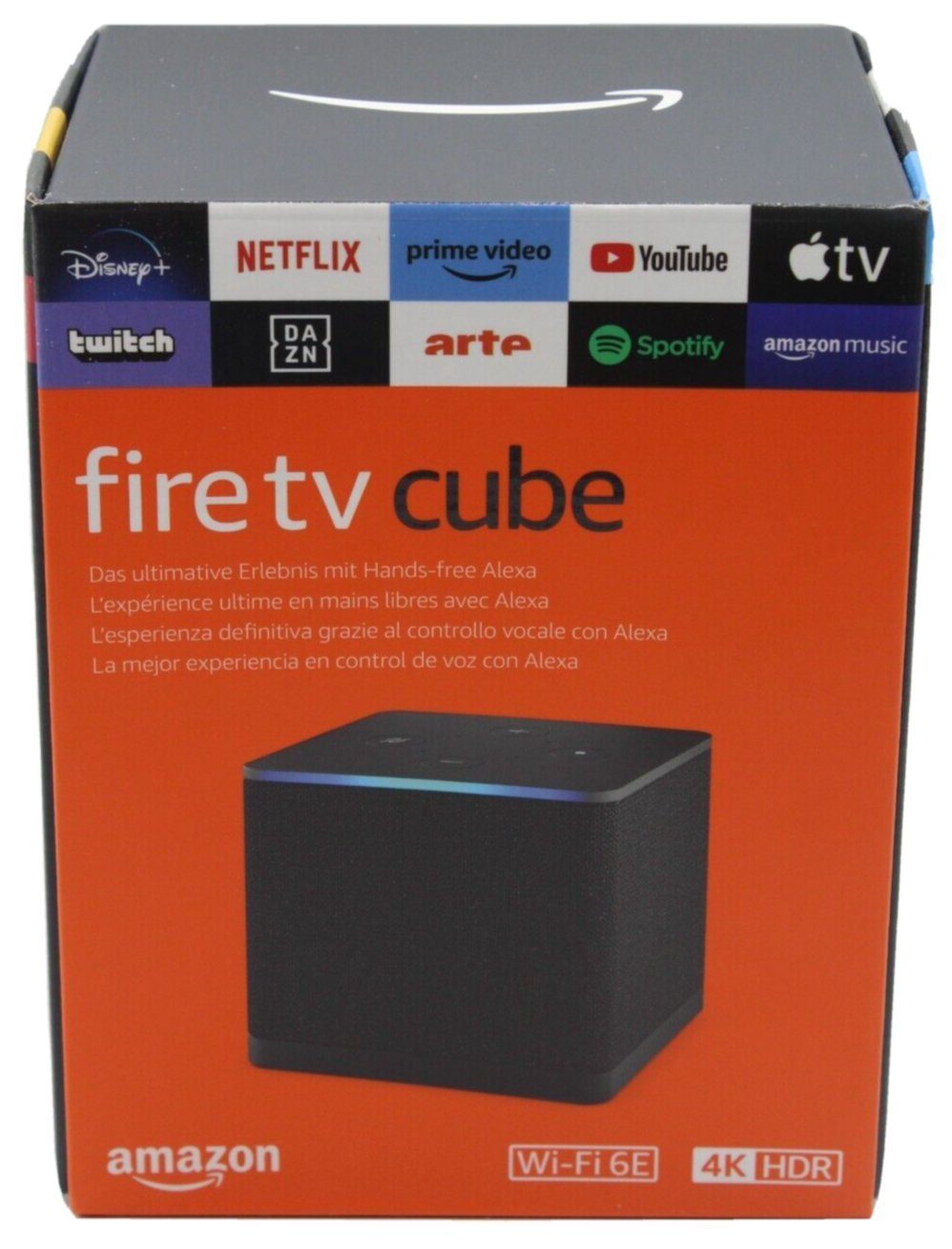 Amazon Streaming-Box Fire TV Cube 3. Generation, (Set, Amazon Alexa), Wi-Fi 6E, 4k Ultra HD, Netflix, Amazon Prime,..., Mikrofon-aus-Taste