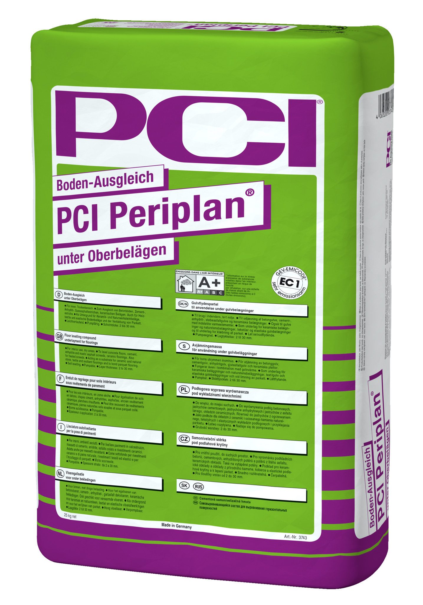 PCI Flächenspachtel PCI Periplan® Bodenausgleichsmasse grau 25 kg