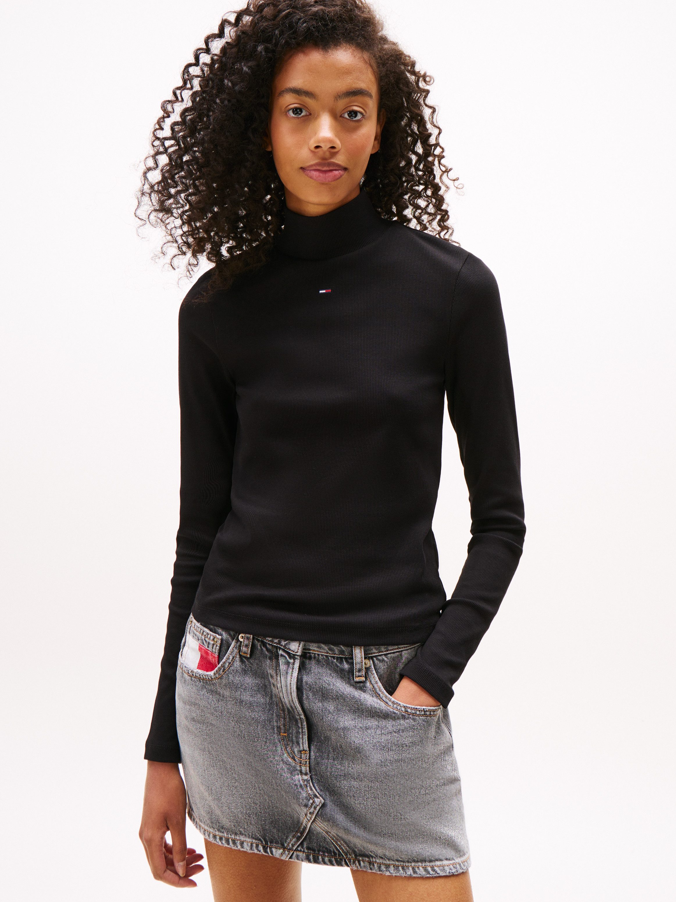 Tommy Jeans Langarmshirt TJW ESSENTIAL MOCK günstig online kaufen