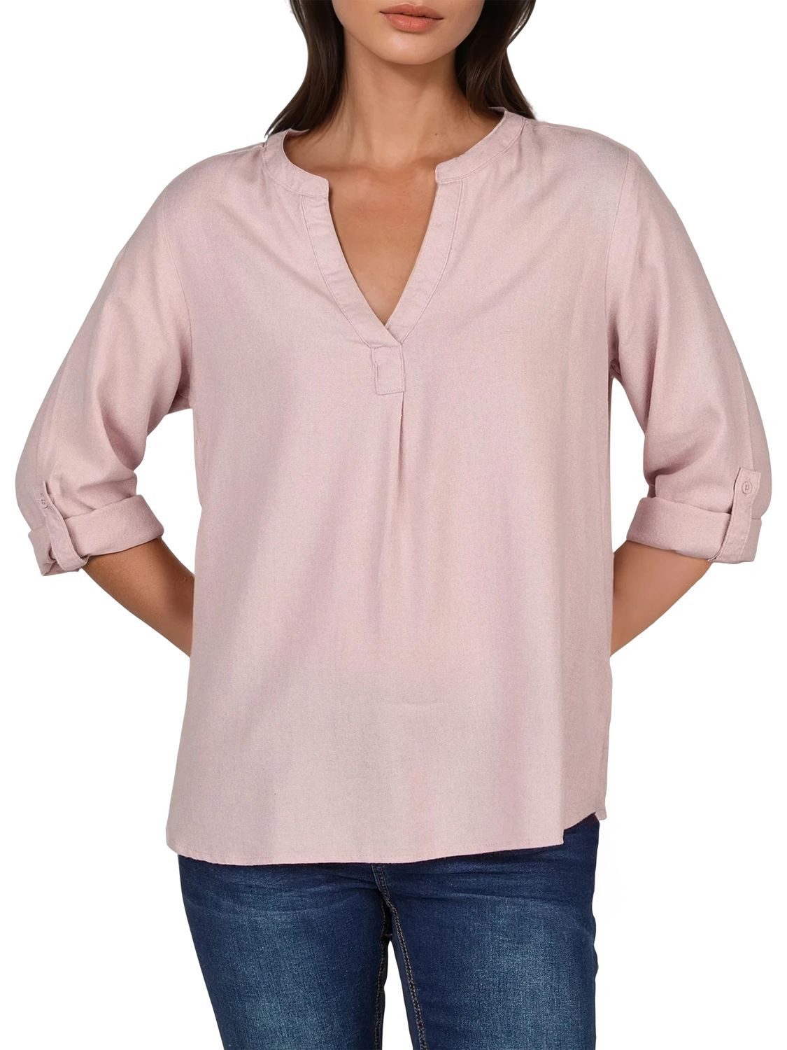Hemdbluse Damen Leinen Bluse DFSara Regular Fit