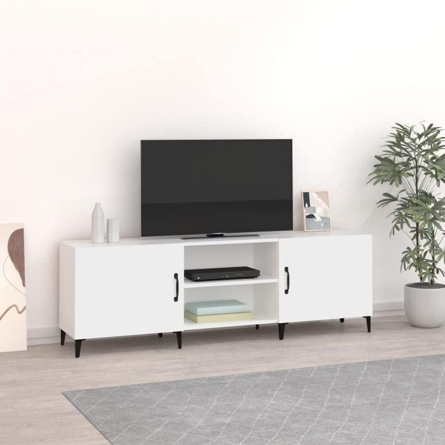 LuxusKollektion TV-Board TV-Schrank Weiß 150x30x50cm Holzwerkstoff Eisen (1 St)