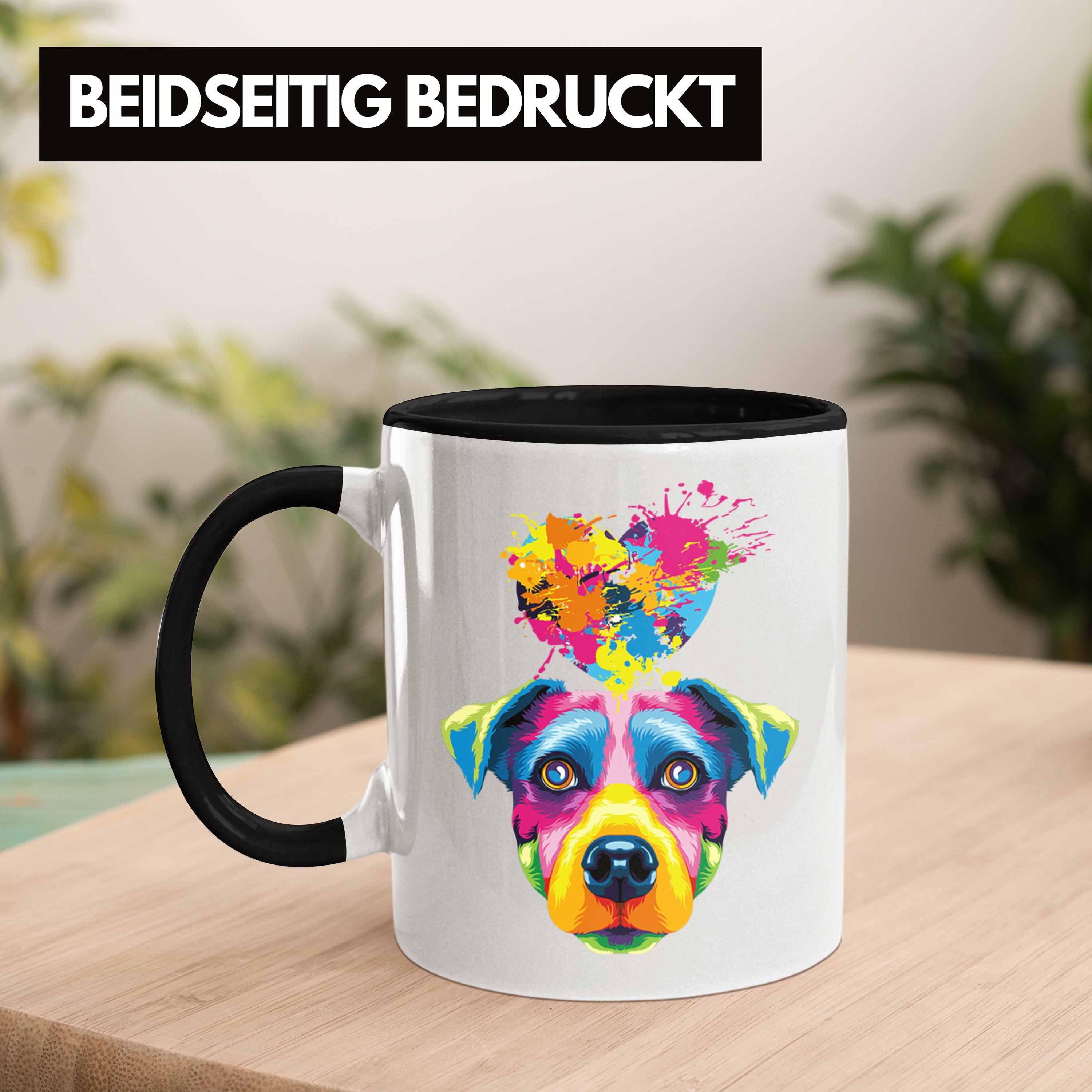 Trendation Tasse Jack Lustiger Russell Herz Besitzer Geschenk Gesche Tasse Spruch Farbe Schwarz