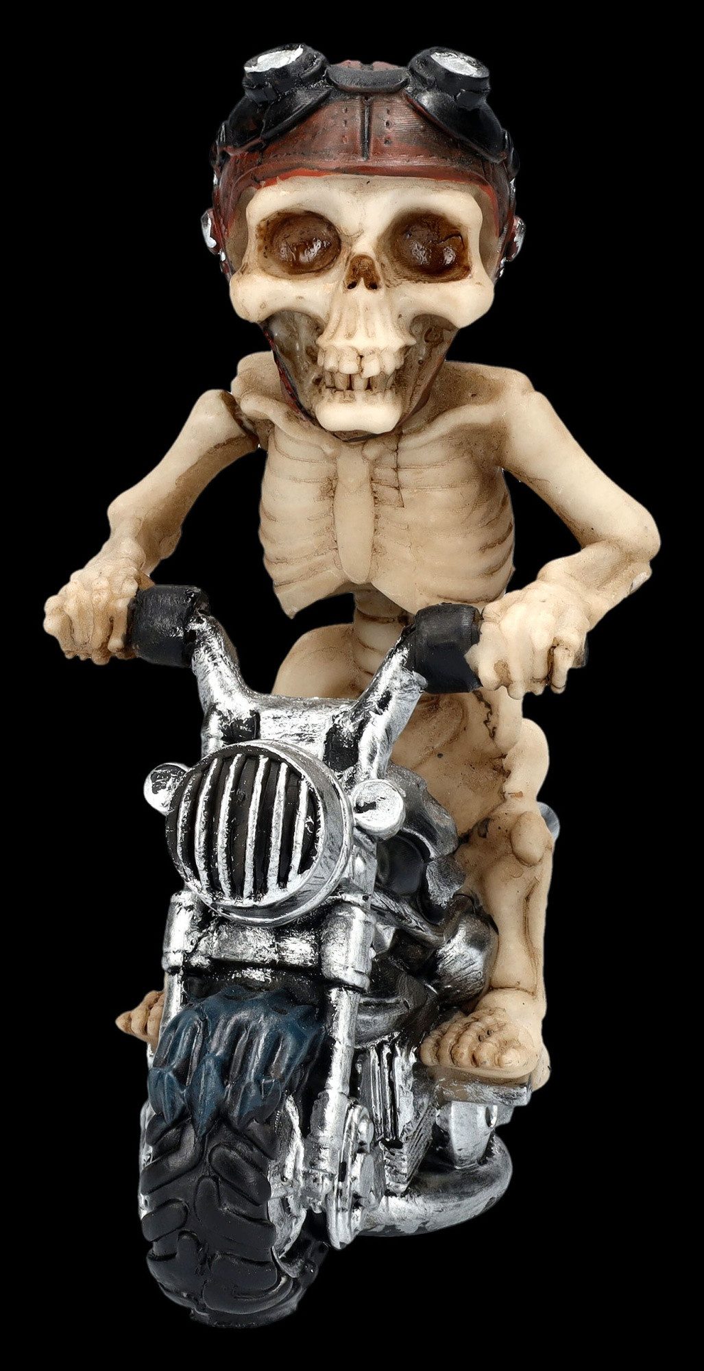 Figuren Shop GmbH Dekofigur Skelettfigur auf Motorrad - Skelecruiser - Skelett Dekofigur Biker