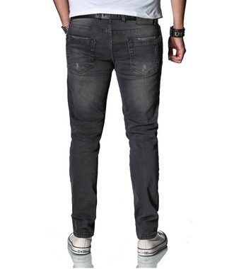 Alessandro Salvarini Straight-Jeans AS035 mit Knopfleiste