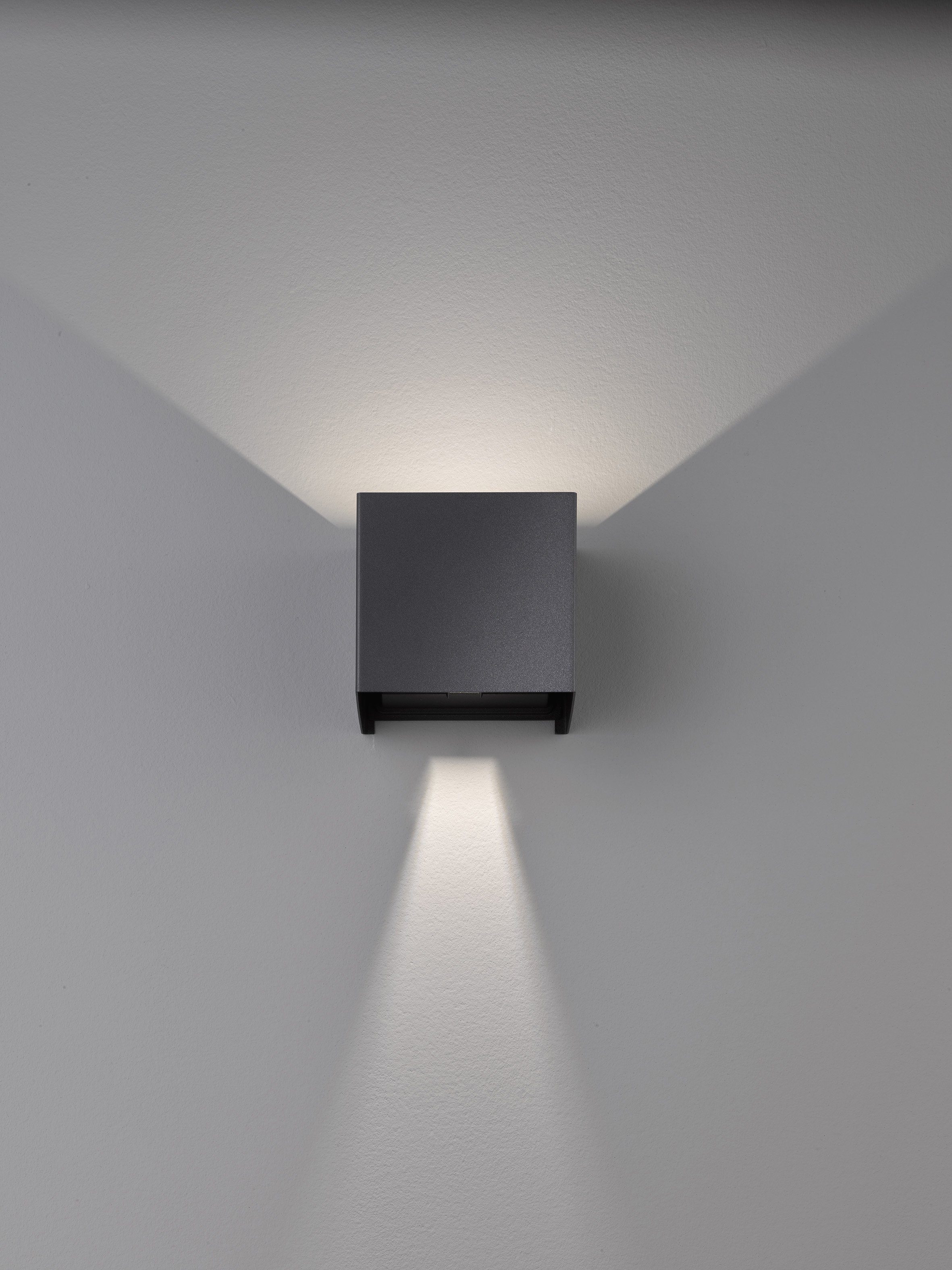 Warmweiß LED FISCHER Wandleuchte Wall, integriert, fest Ein-/Ausschalter, & HONSEL LED