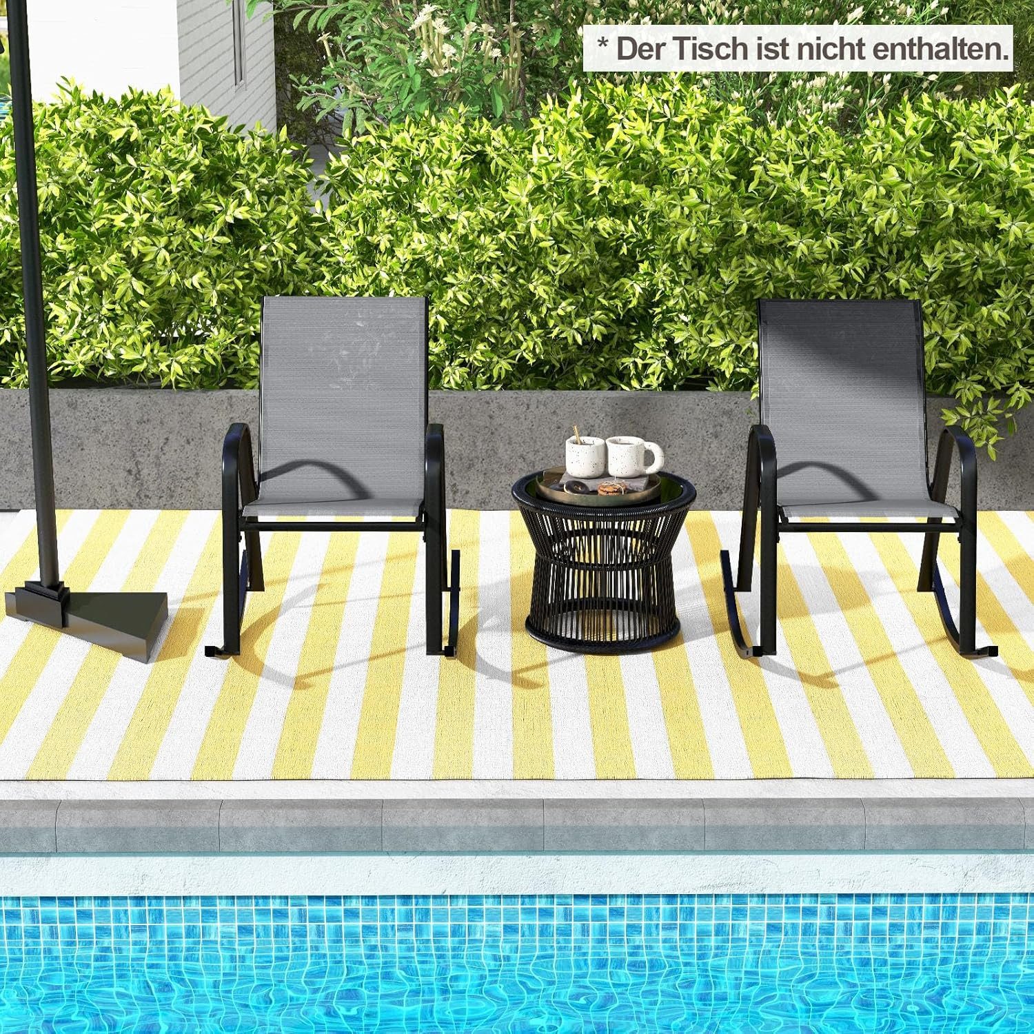 KOMFOTTEU Schaukelstuhl Gartenstuhl (2er Set), mit günstig online kaufen