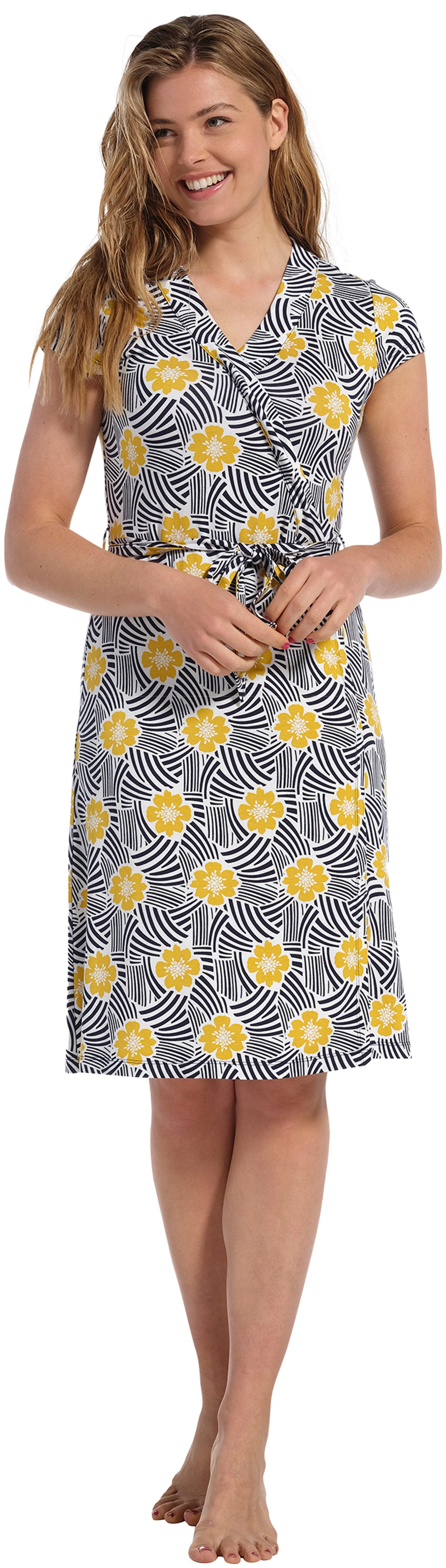 Pastunette Sommerkleid Damen Jerseykleid in Wickeloptik (1-tlg) Sommerliches Design