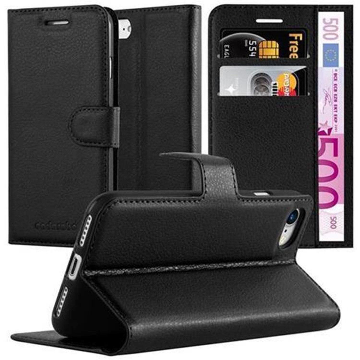Cadorabo Handyhülle für iPhone 7 / 7S / 8 / SE 2020 Hülle Apple iPhone 7 / 7S / 8 / SE 2020, Hülle Schutzhülle mit Standfunktion, Kartenfach und Magnetverschluss