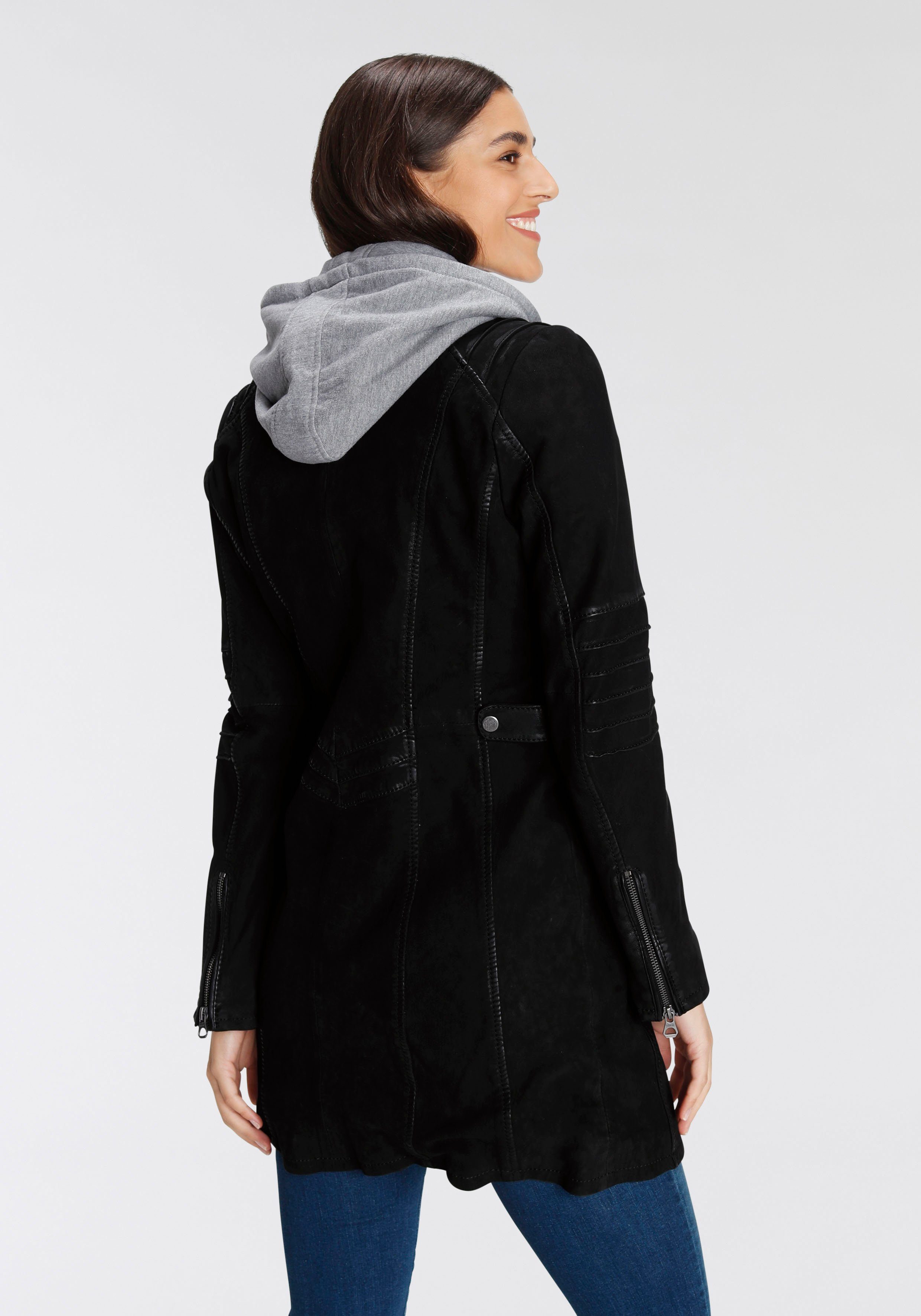 Lederjacke Taille Riegeln der Gipsy in schwarz seitlichen mit NILAH