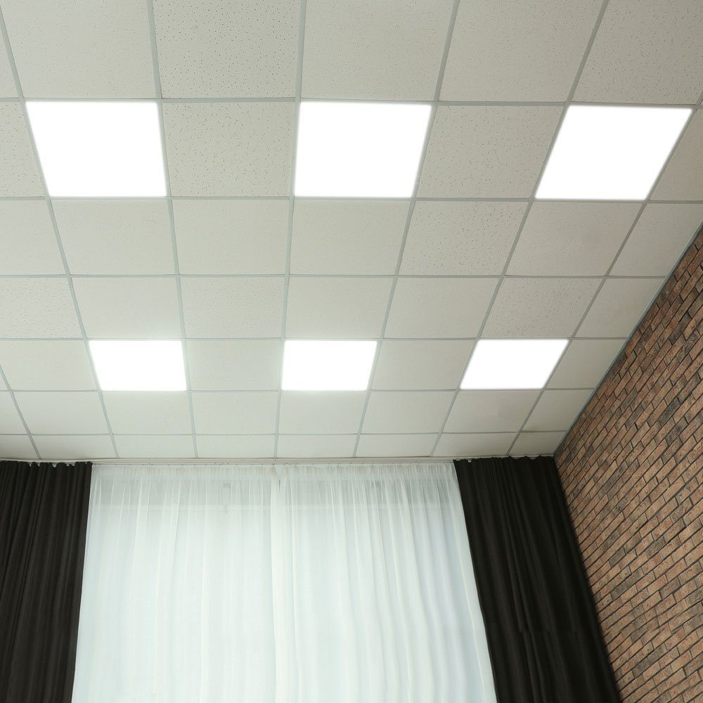 Deckenlampe verbaut, 6x LED-Leuchtmittel Tageslichtlampe Panel etc-shop Deckenleuchte, Einbaulampe fest Rasterleuchte LED LED