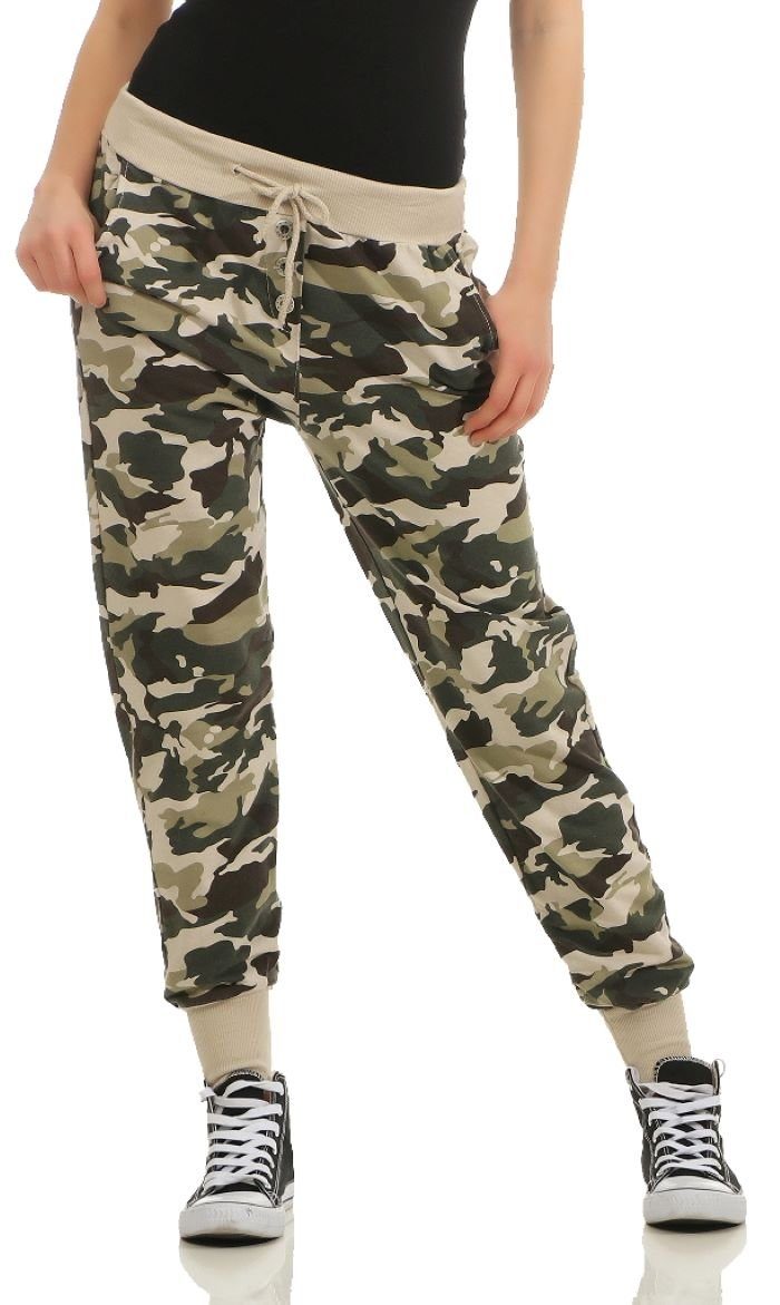 Mississhop Boyfriend-Hose Camouflage Damenhose Militär Hose Jogginghose  M.121